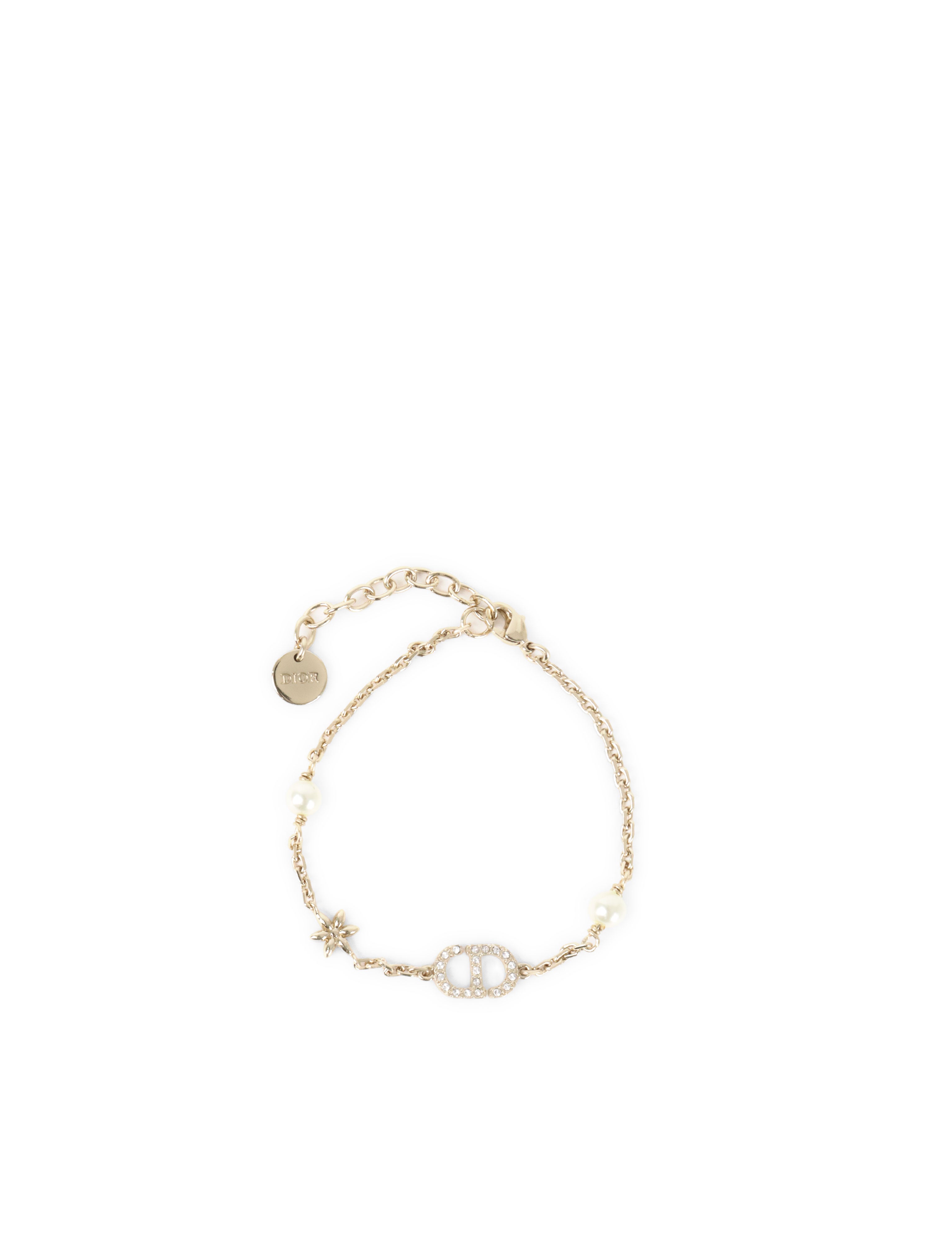 Dior Petit CD Bracelet With White Resin Pearl and Crystal.