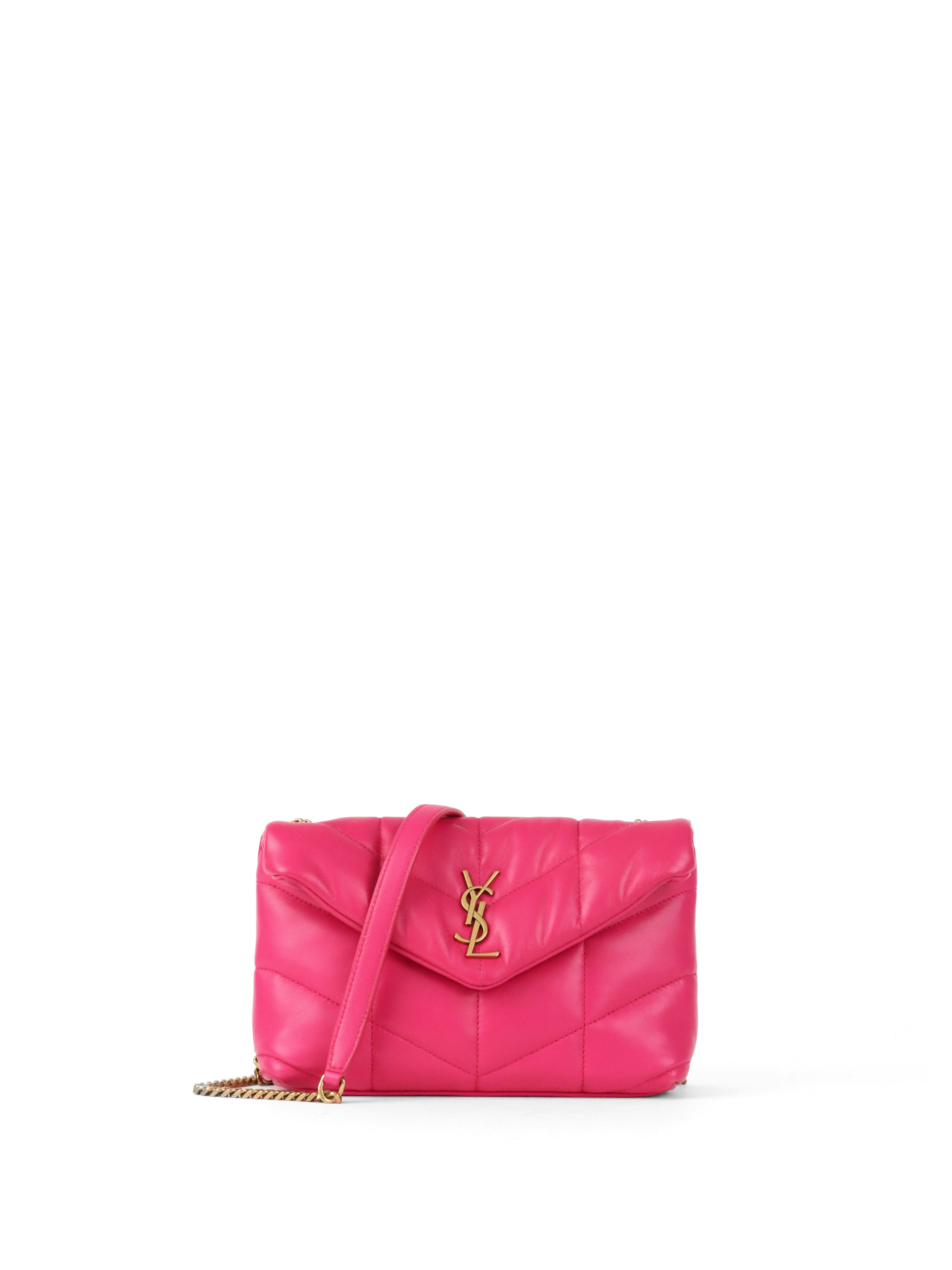 Saint Laurent Bright Pink Toy Puffer Bag