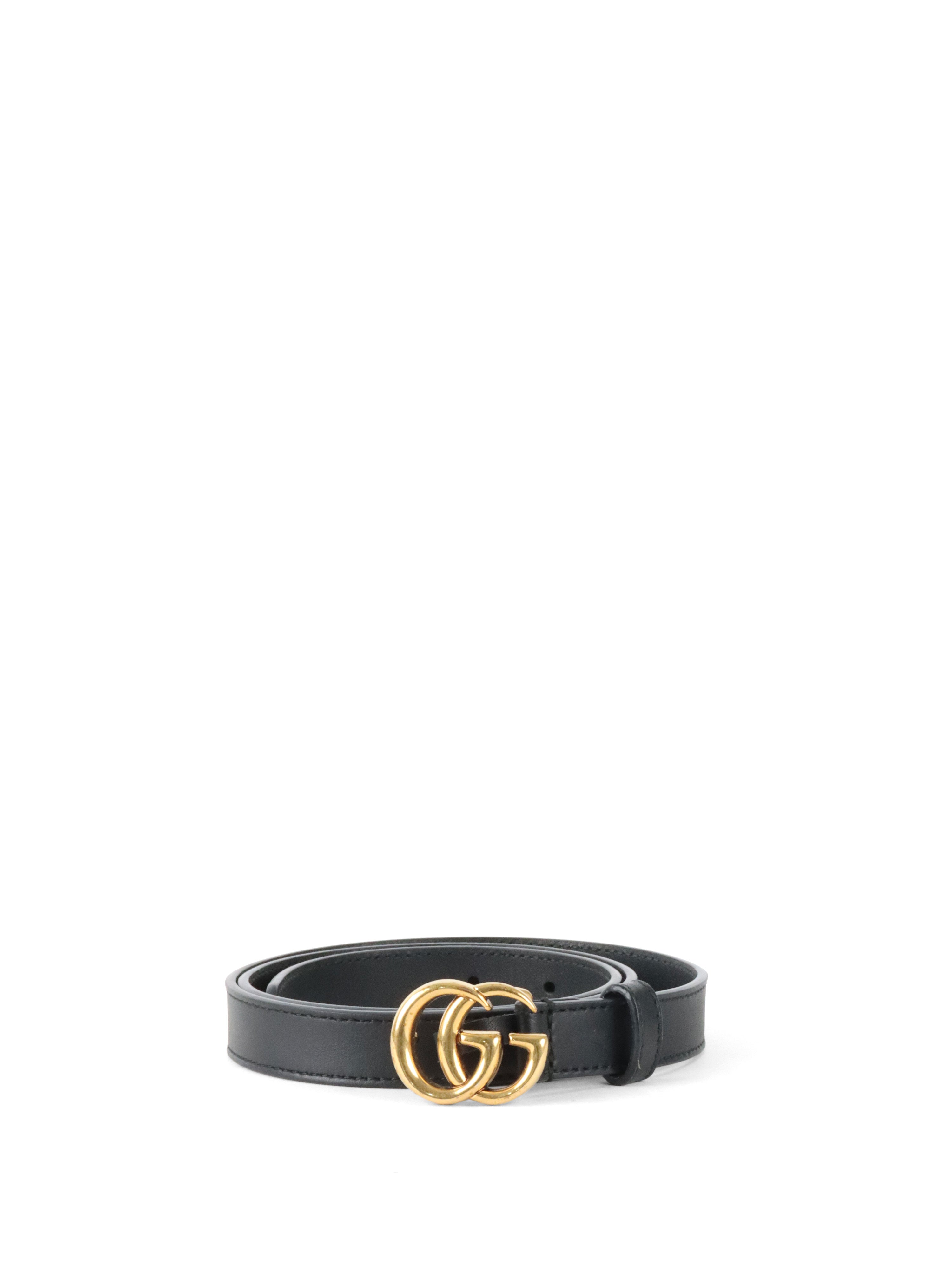 Gucci GG Black Thin Belt