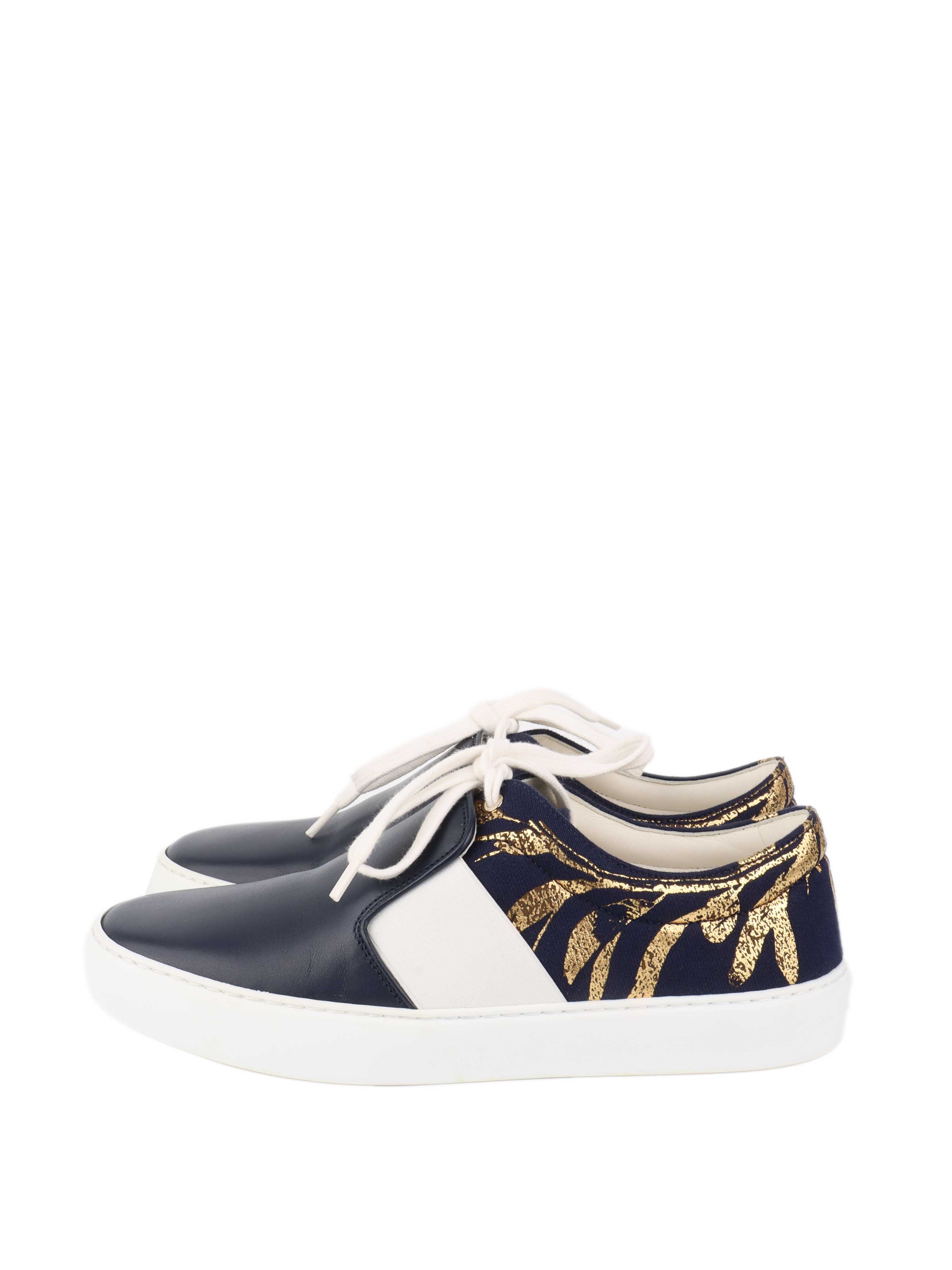 Chanel Navy Sneakers.