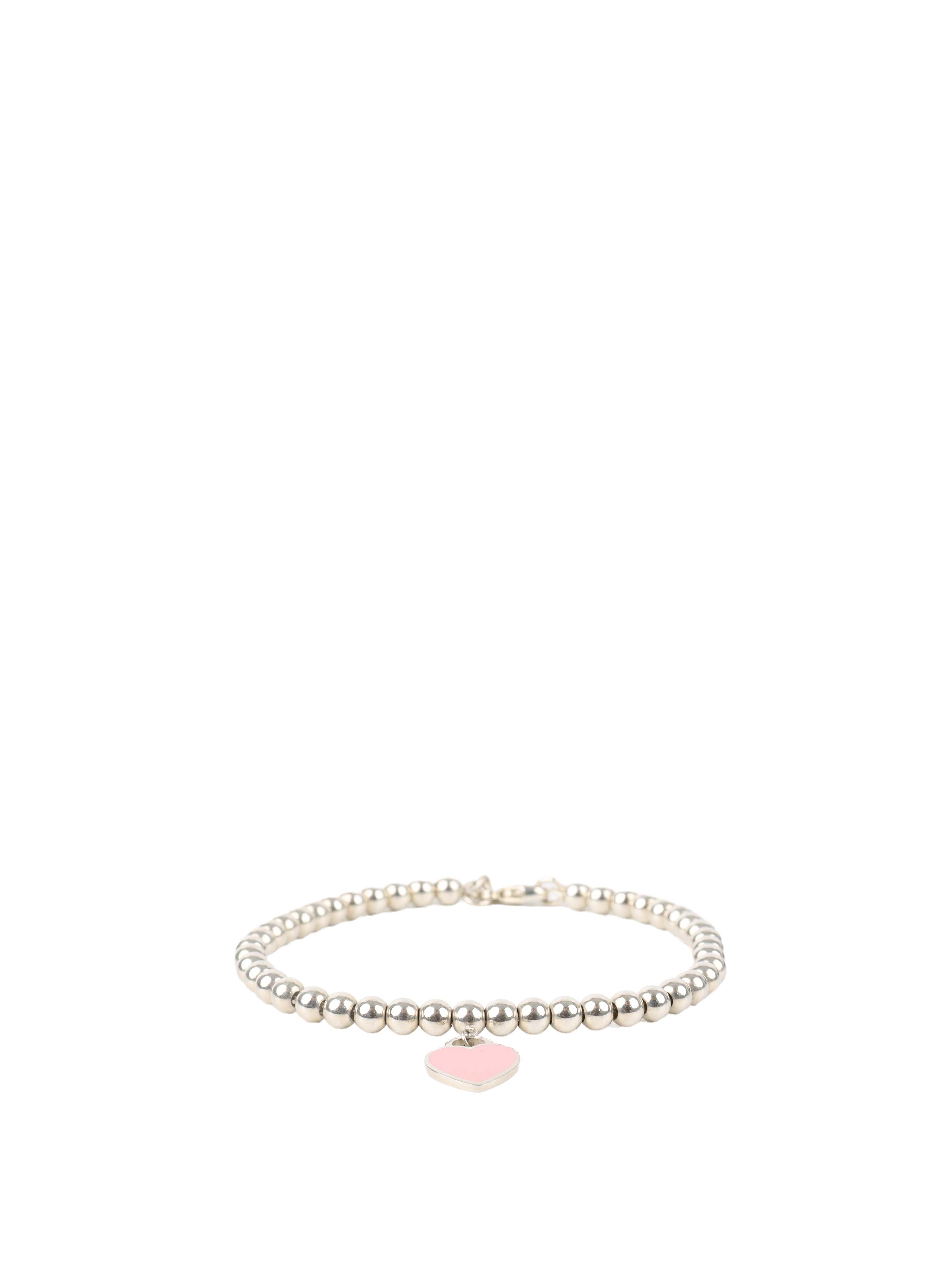 Tiffany & Co Pink Mini Heart Bead Bracelet.