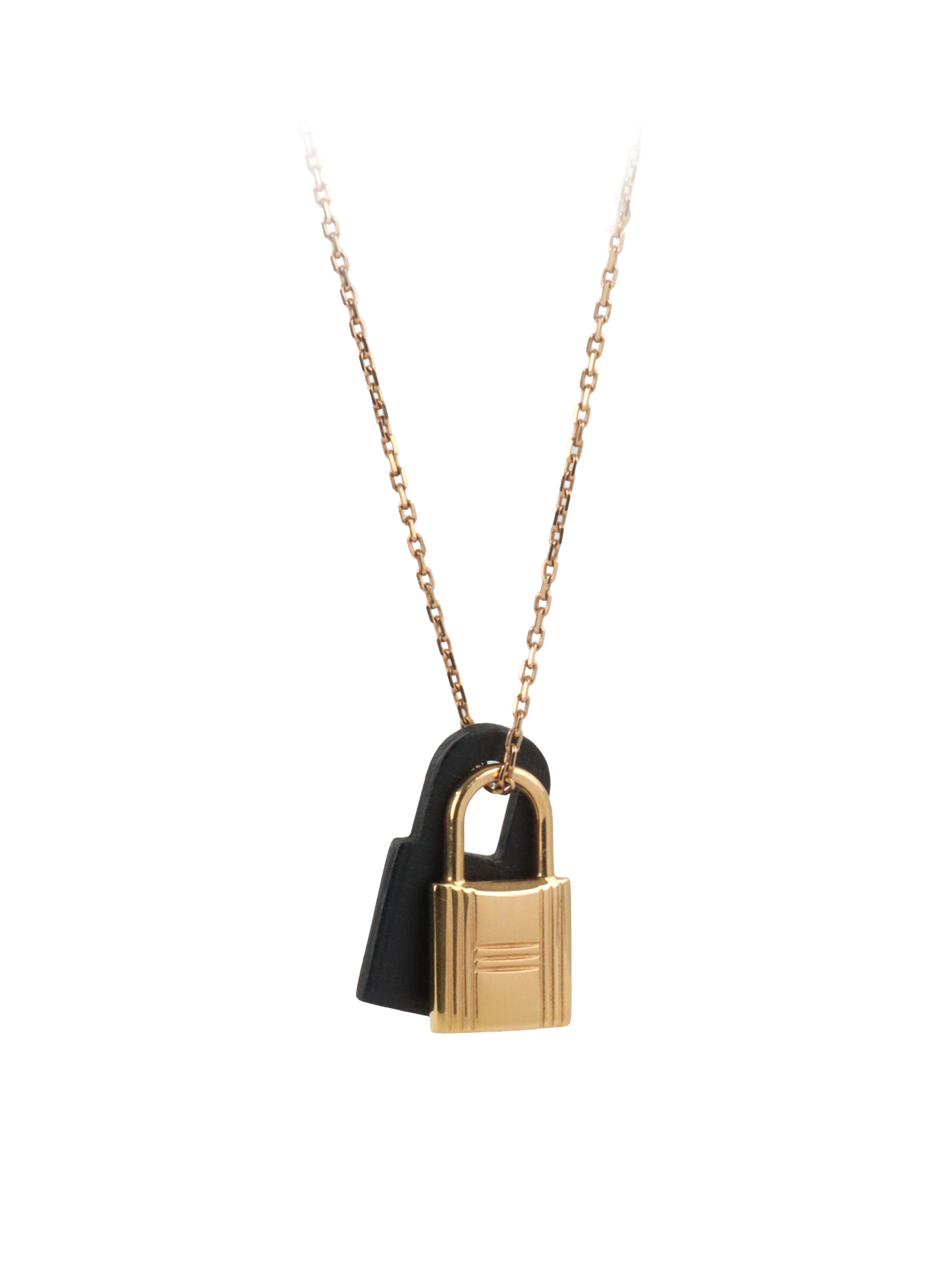 Hermes Black  Gold OKelly Pendant.