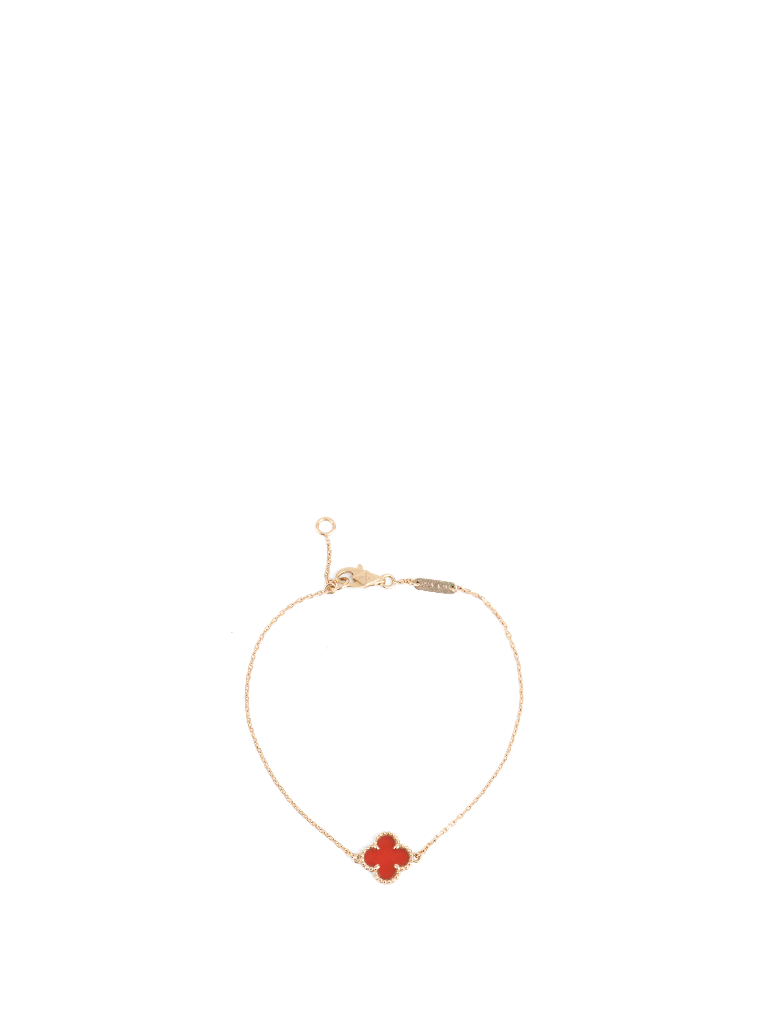 Van Cleef  Arpels Rose Gold Carnelian Sweet Alhambra Bracelet