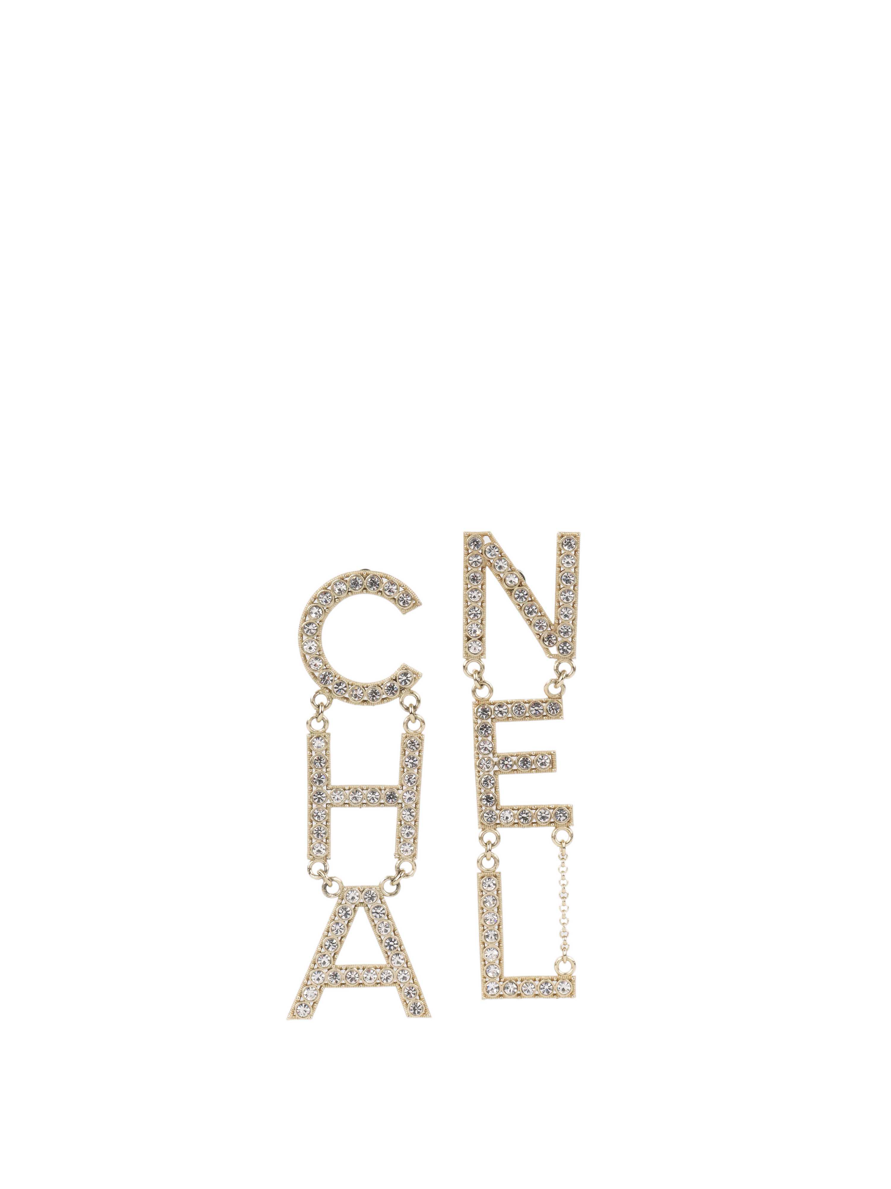 Chanel Crystal Letter Earring