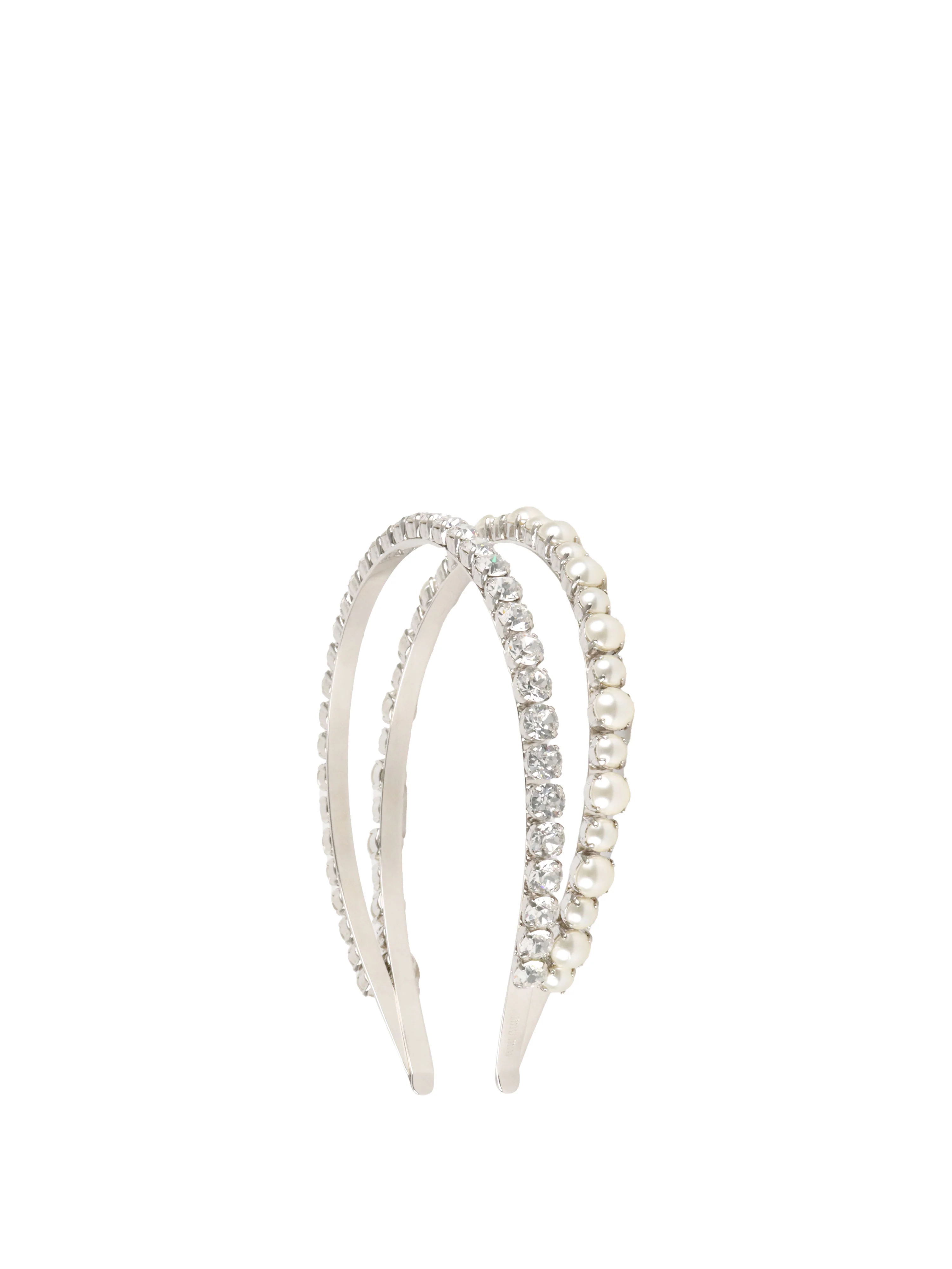 Miu Miu Resin Pearl and Crystal Double Headband