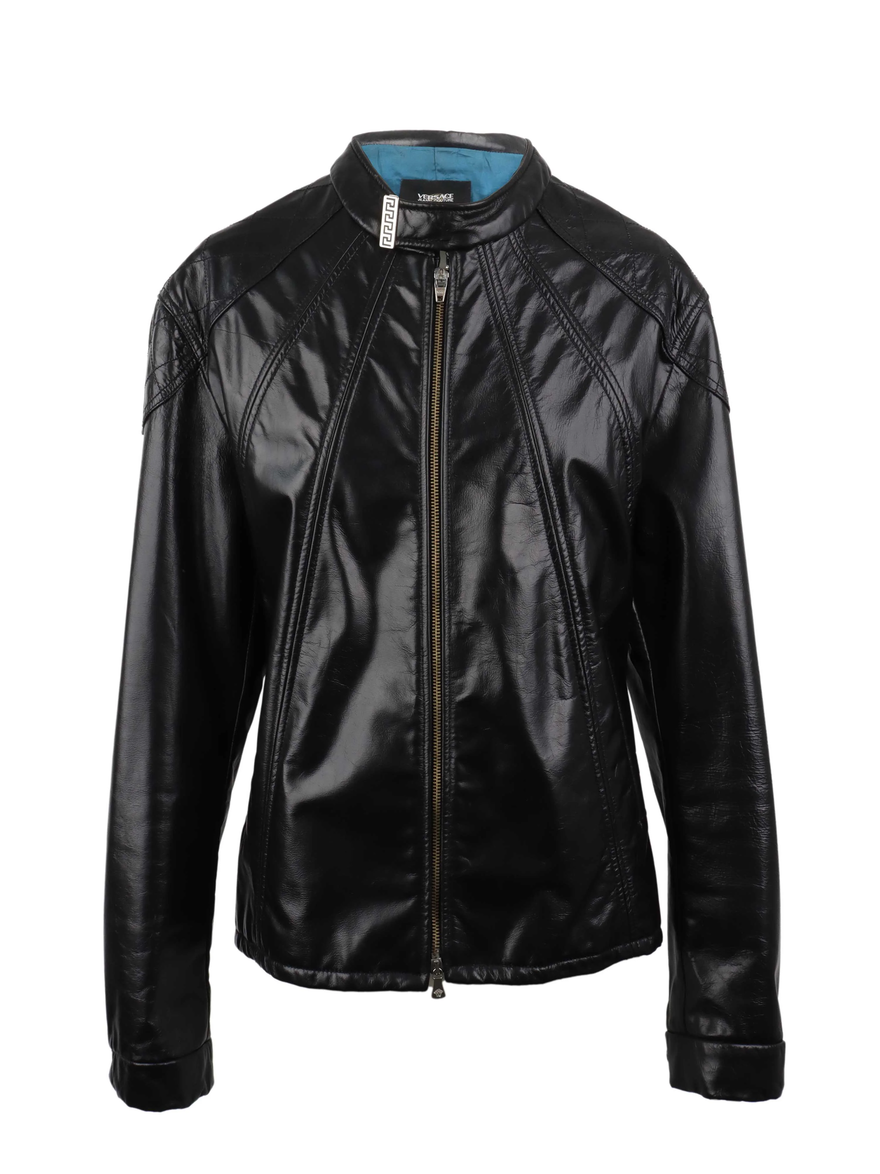 Versace Black Mens Leather Jacket.