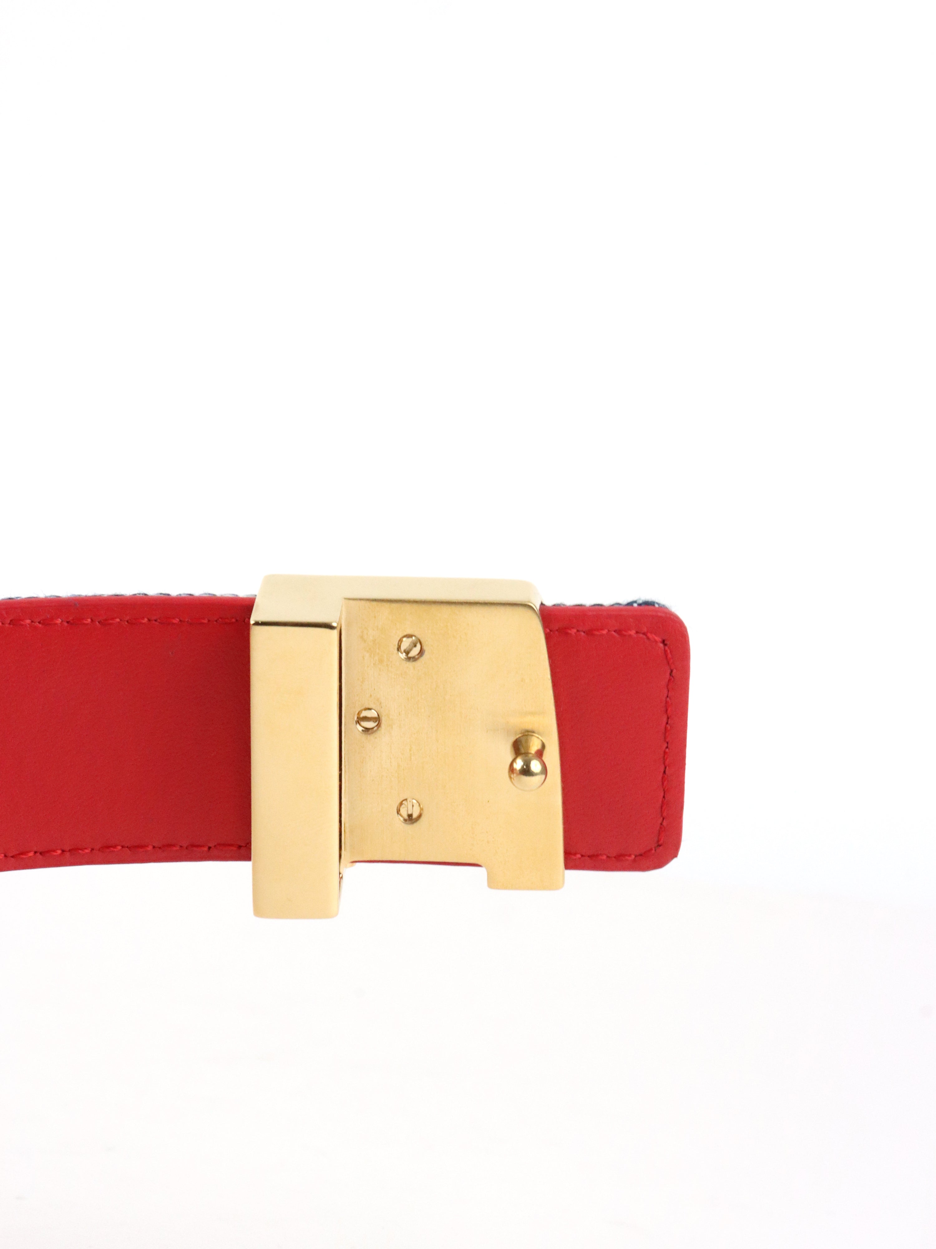 Louis Vuitton Denim LV Iconic Belt Damier  Monogram Patchwork Belt size 90