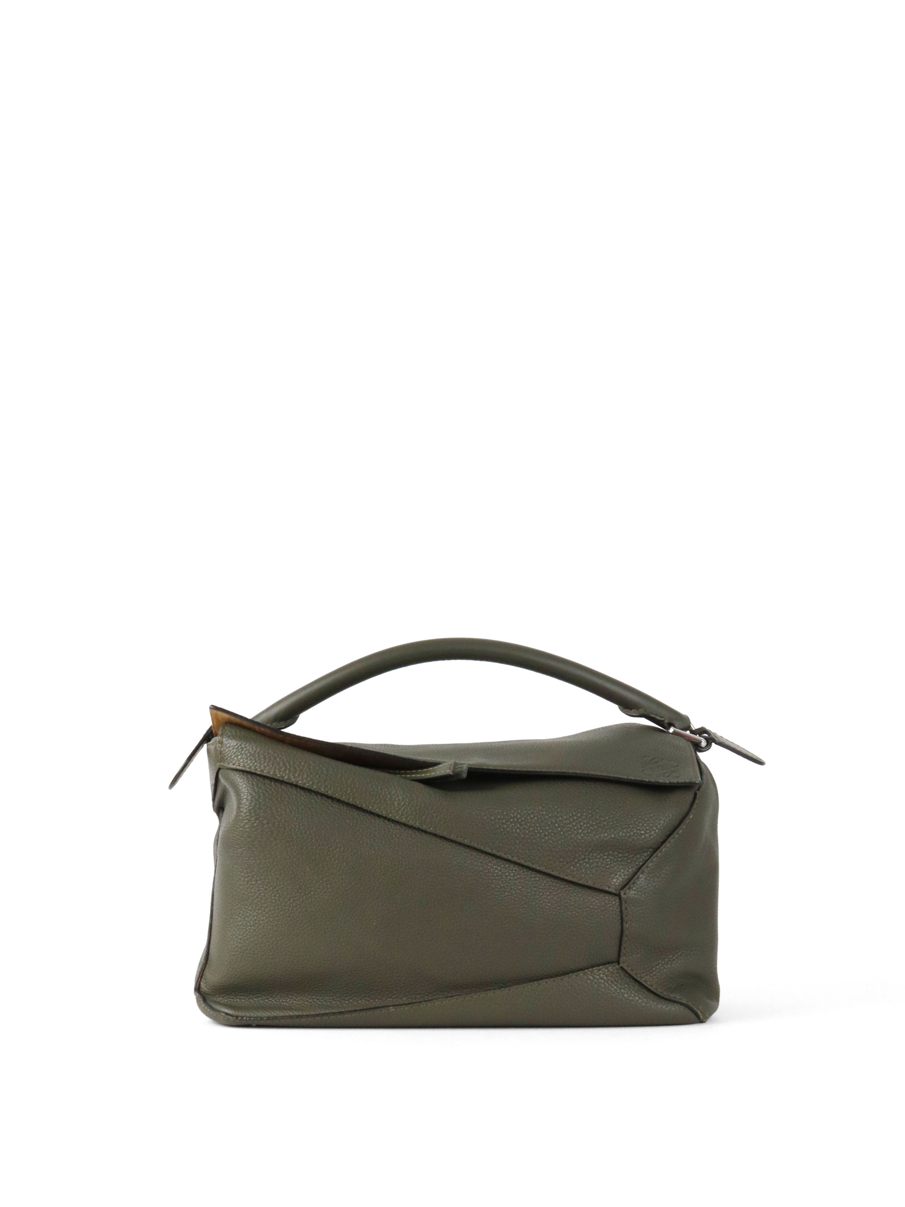 Loewe Deep Khaki Large Puzzle Bag