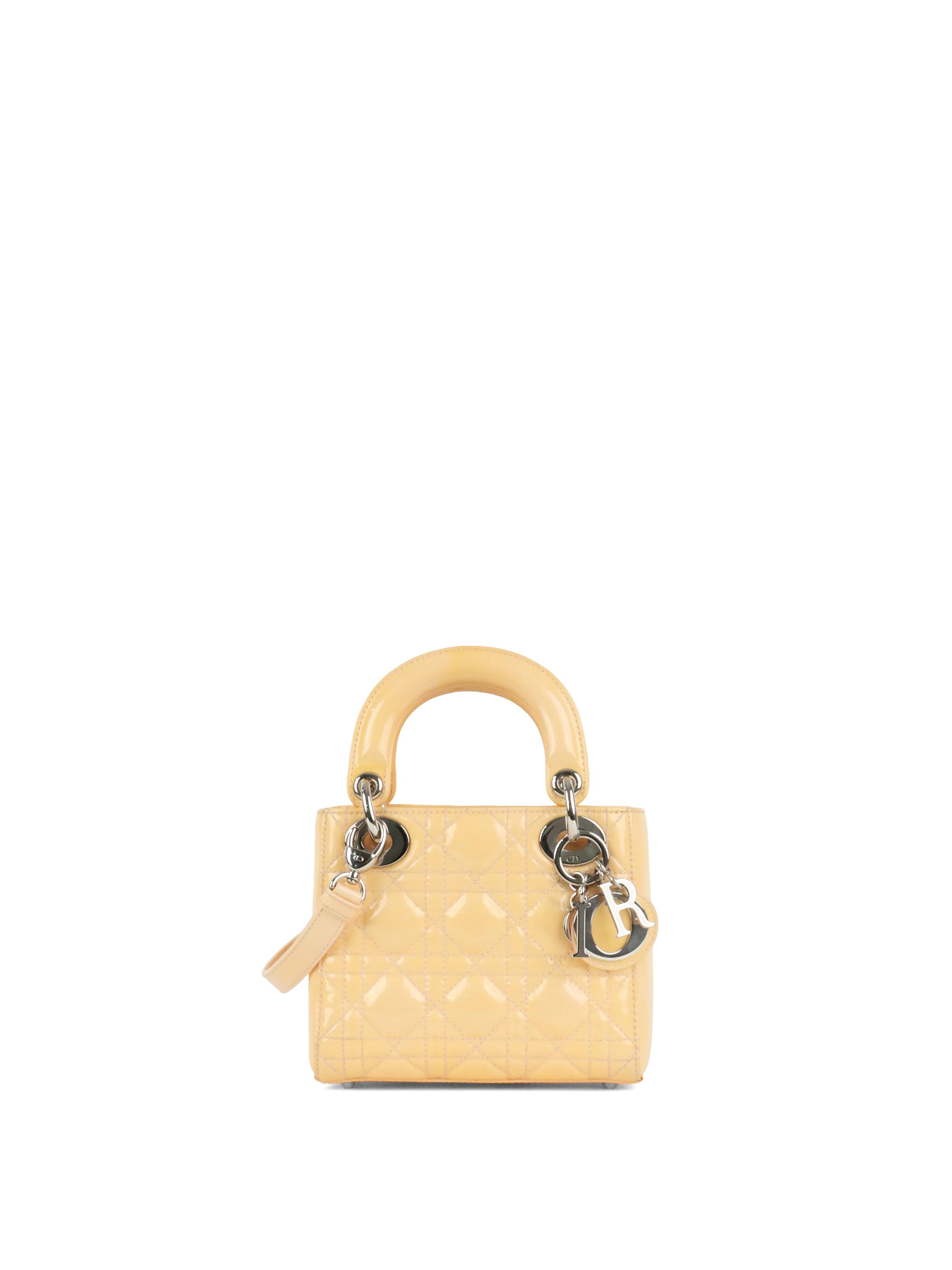 Dior Patent Beige Mini Lady Dior Bag SHW