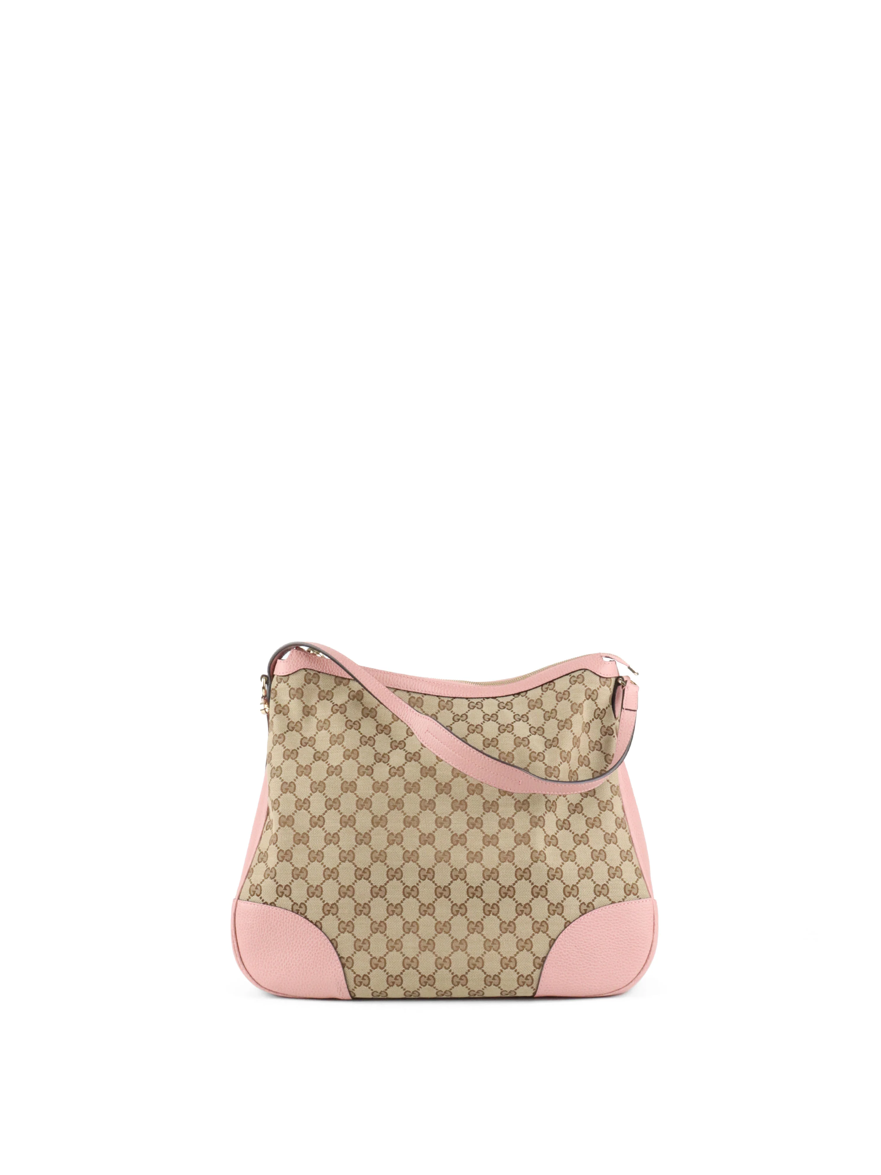 Gucci Large Dusty Pink GG Canvas Bree Hobo bag