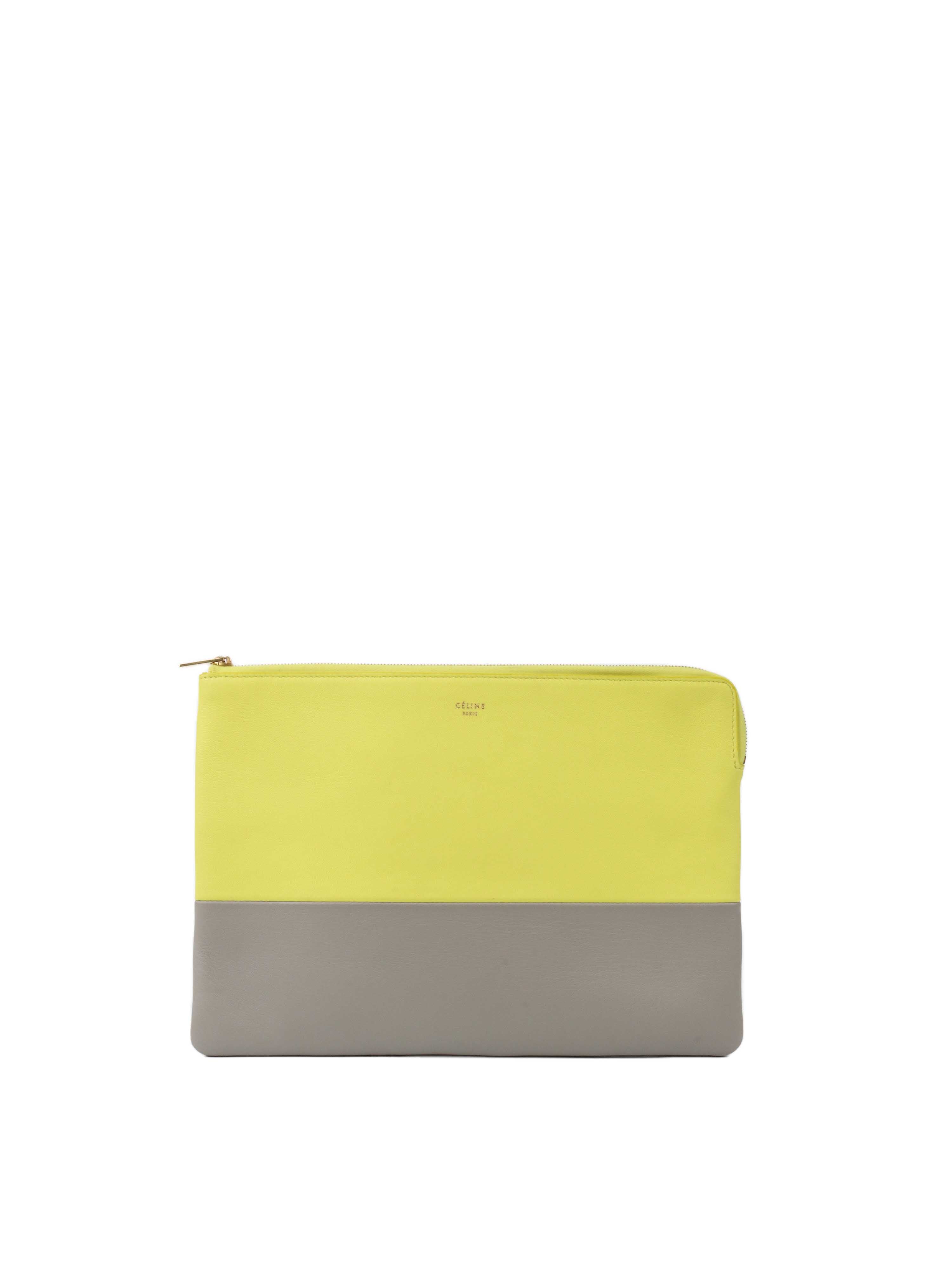 Celine Pouch Yellow  Grey.