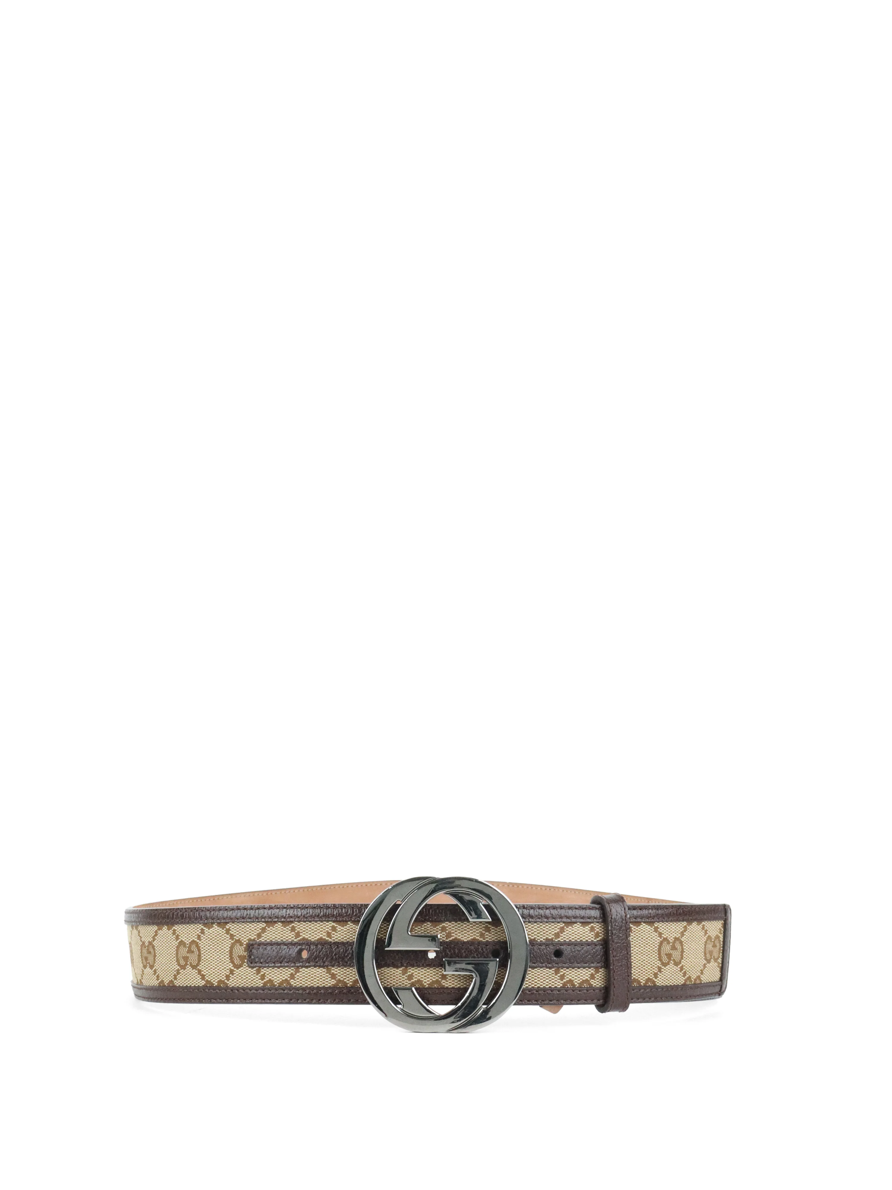 Gucci GG Ebony Canvas Belt size 85