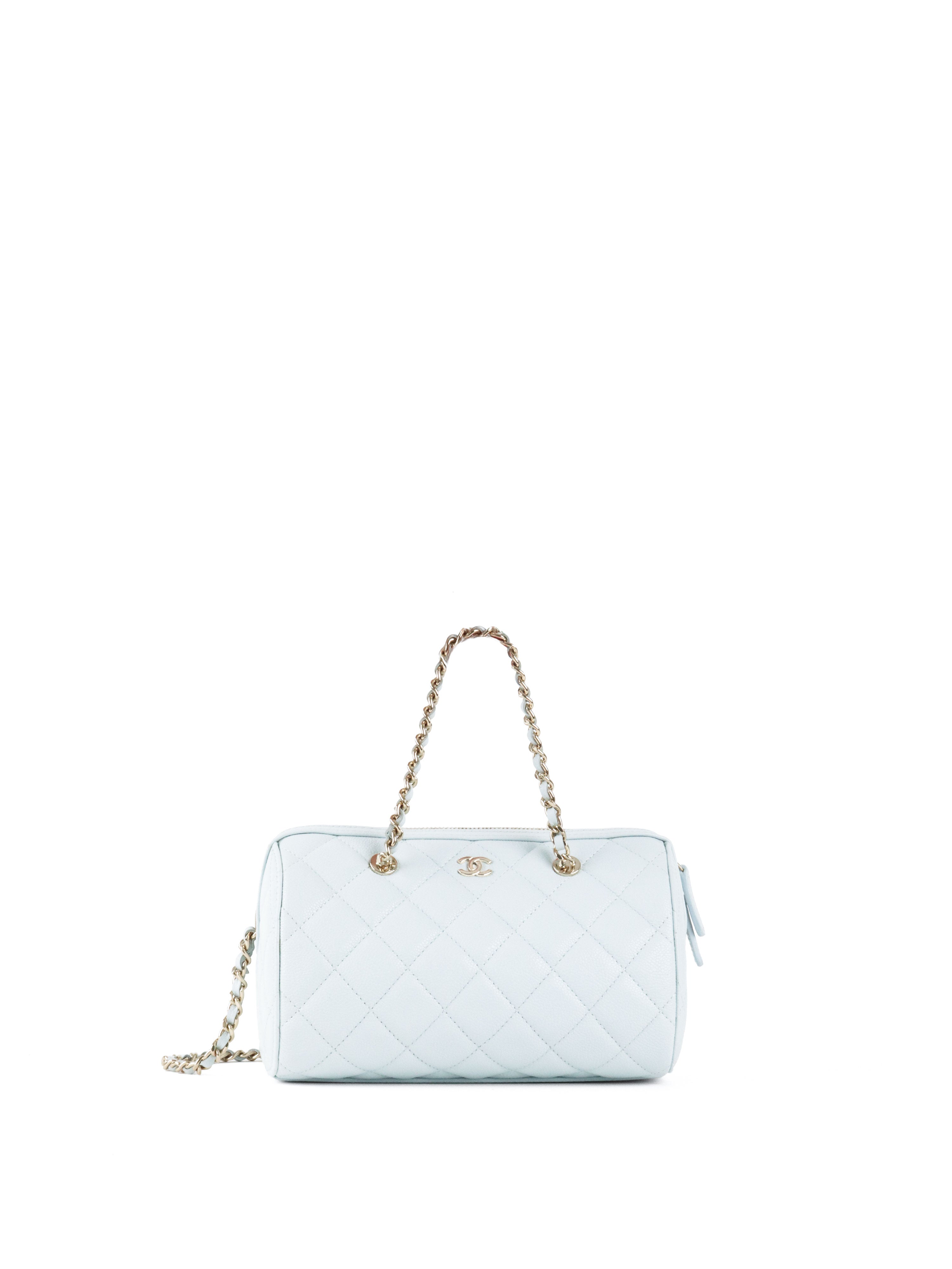 Chanel 25P Pastel Blue Mini Bowling Bag LGHW