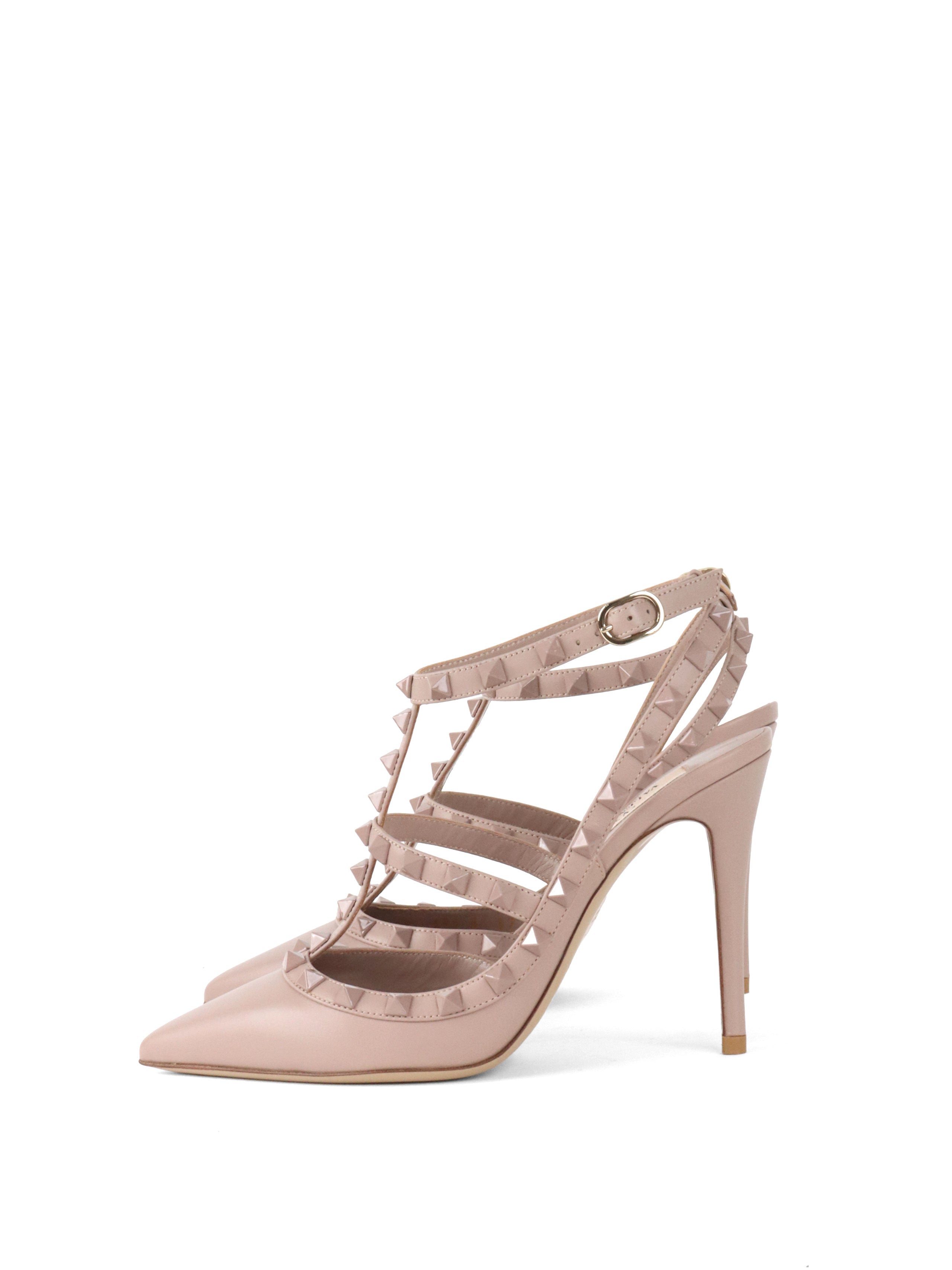 Valentino Poudre Rockstud Ankle Strap Pump.