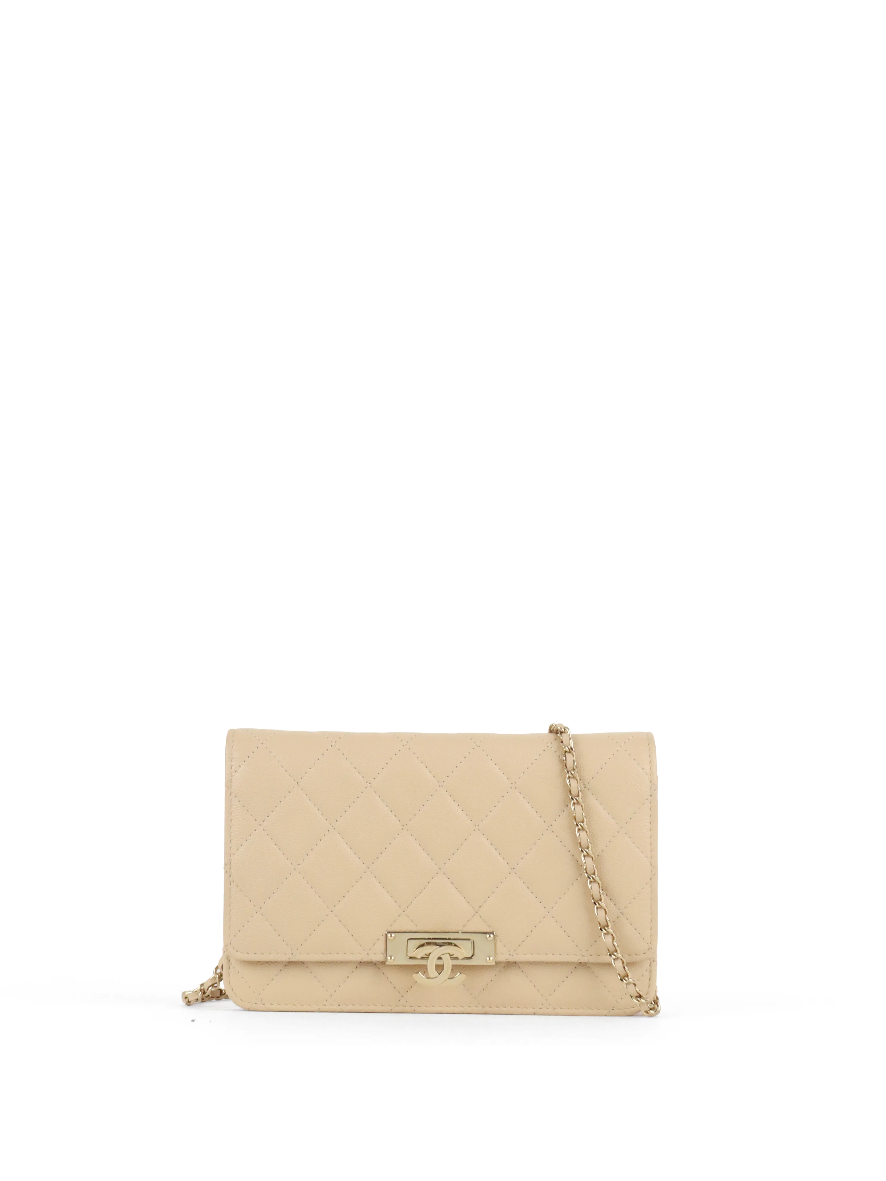 Chanel Beige Double CC Wallet on Chain LGHW