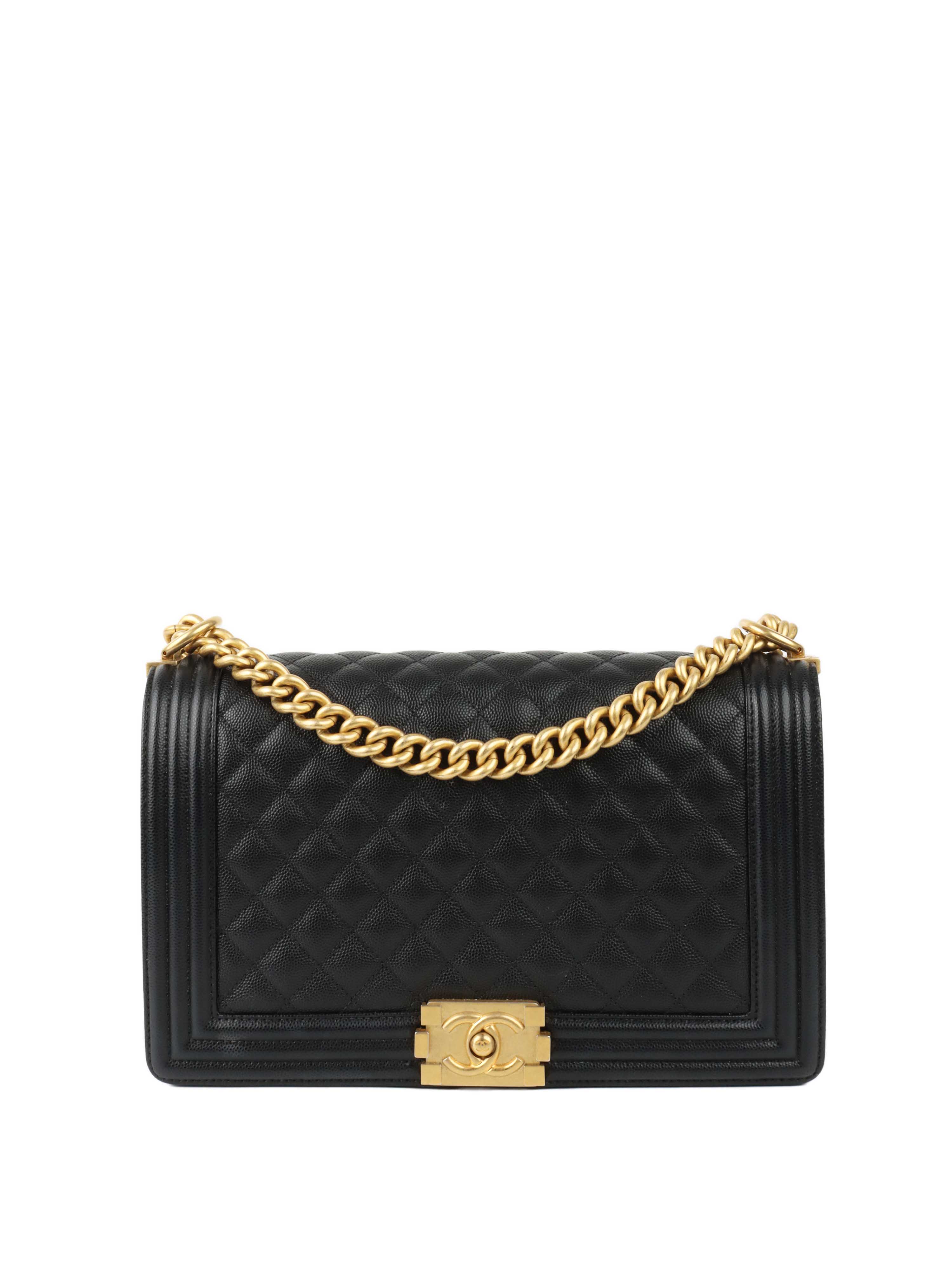 Chanel Black Medium Caviar Boy Bag GHW.