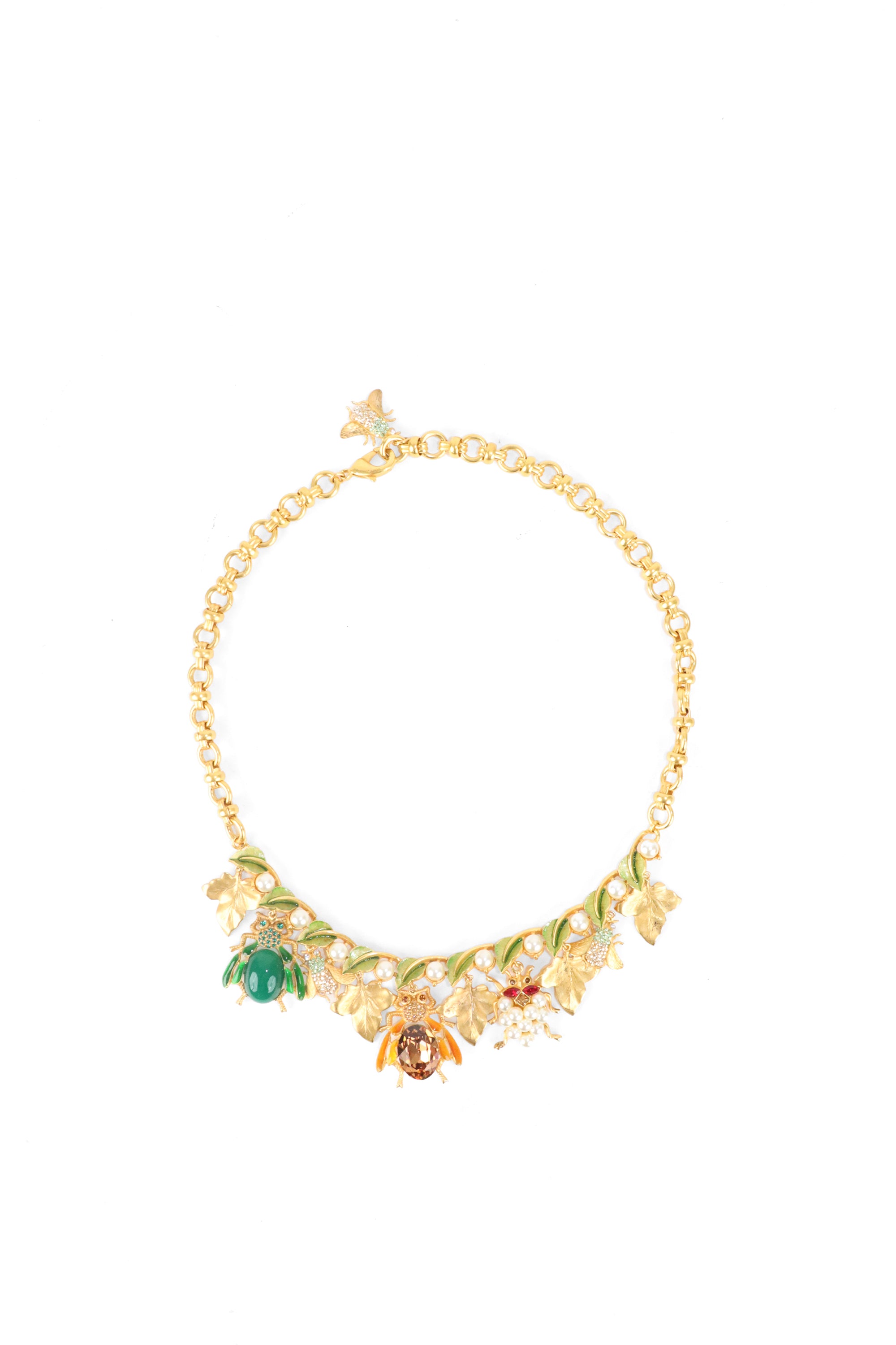 Dolce  Gabbana Brass Crystal Bug Charm Pendant