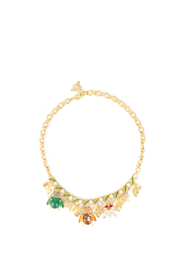 Dolce  Gabbana Brass Crystal Bug Charm Pendant