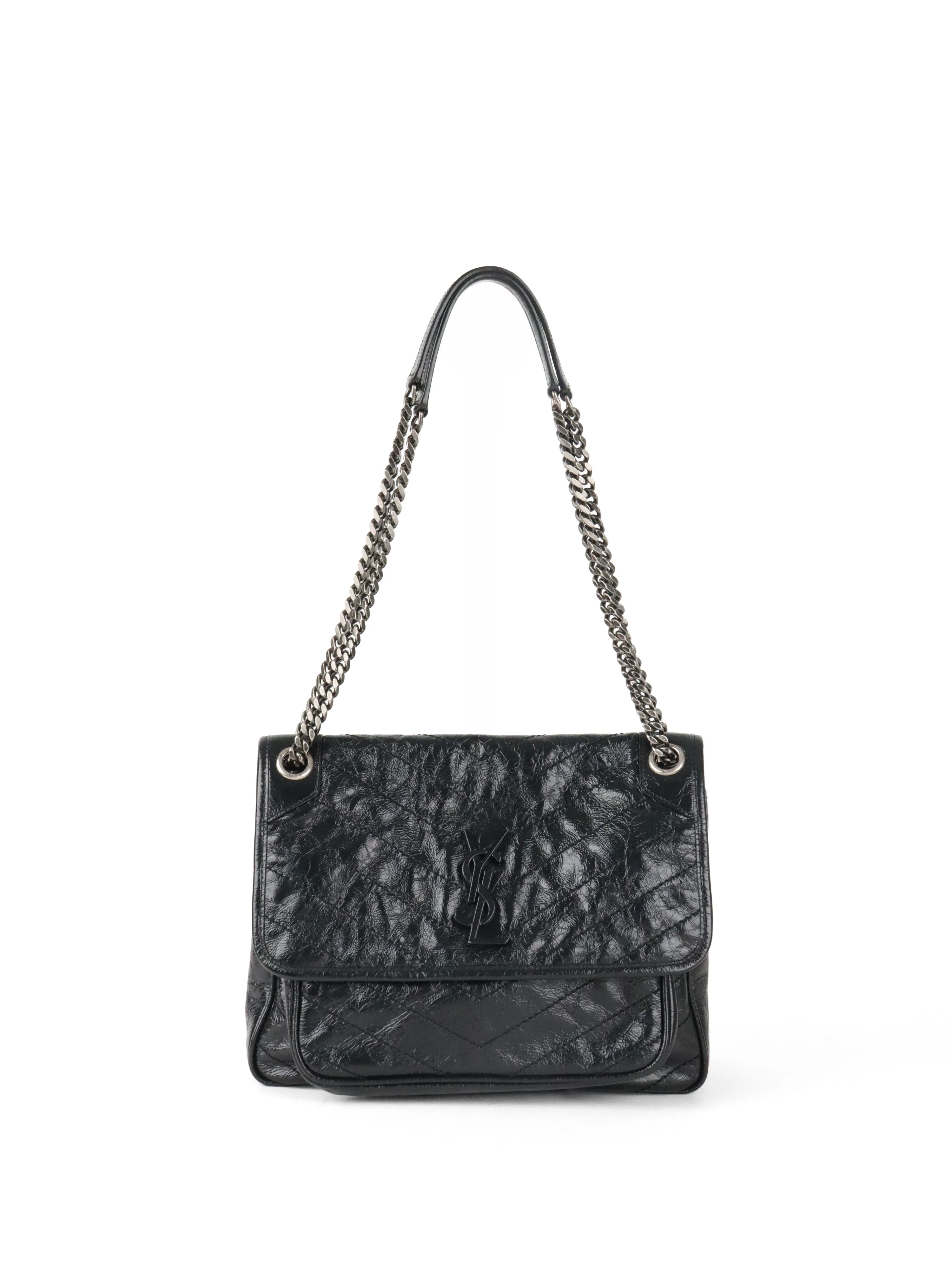 Saint Laurent Black Vintage Leather Medium Niki Bag