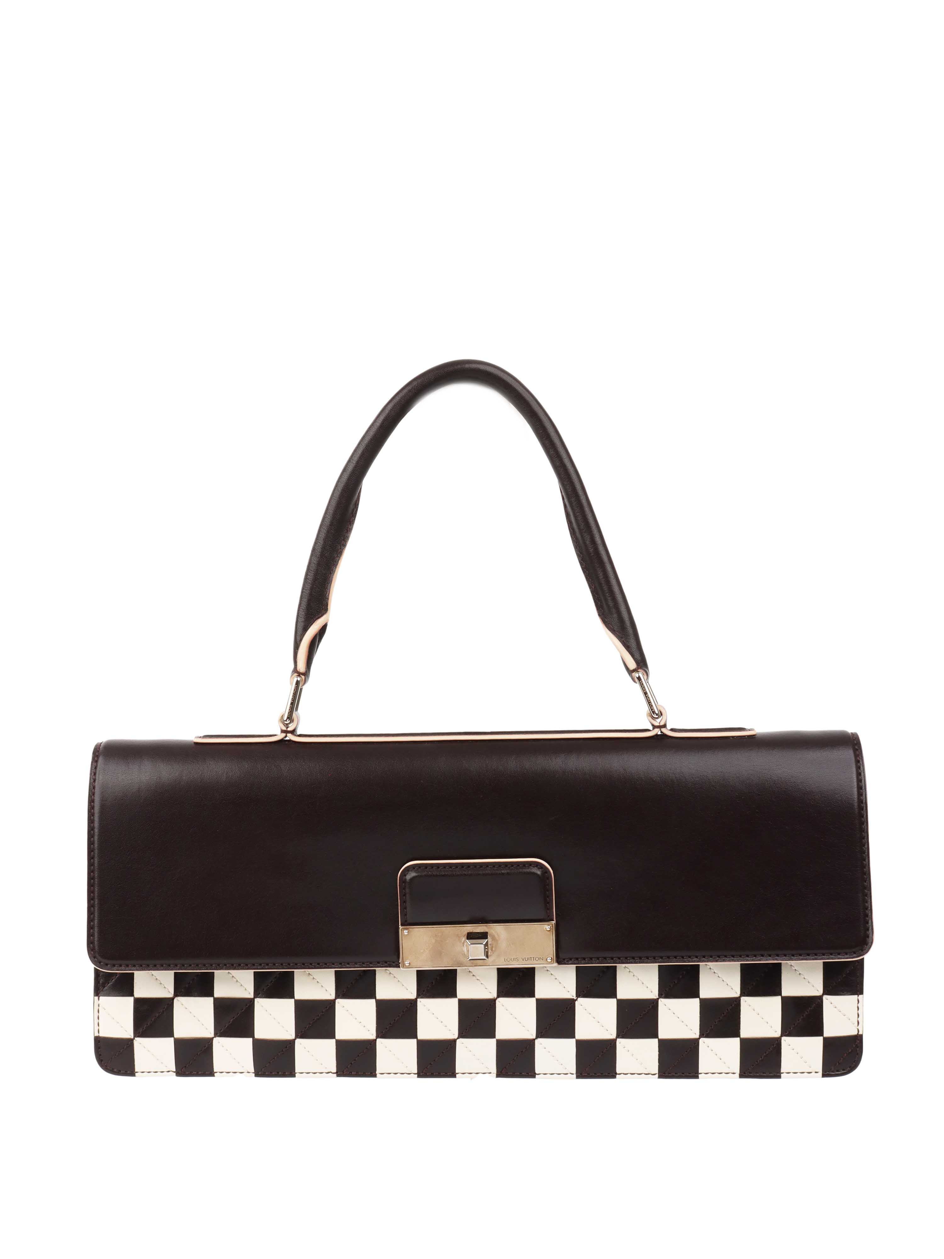 Louis Vuitton Black  White Chess Board Clutch.