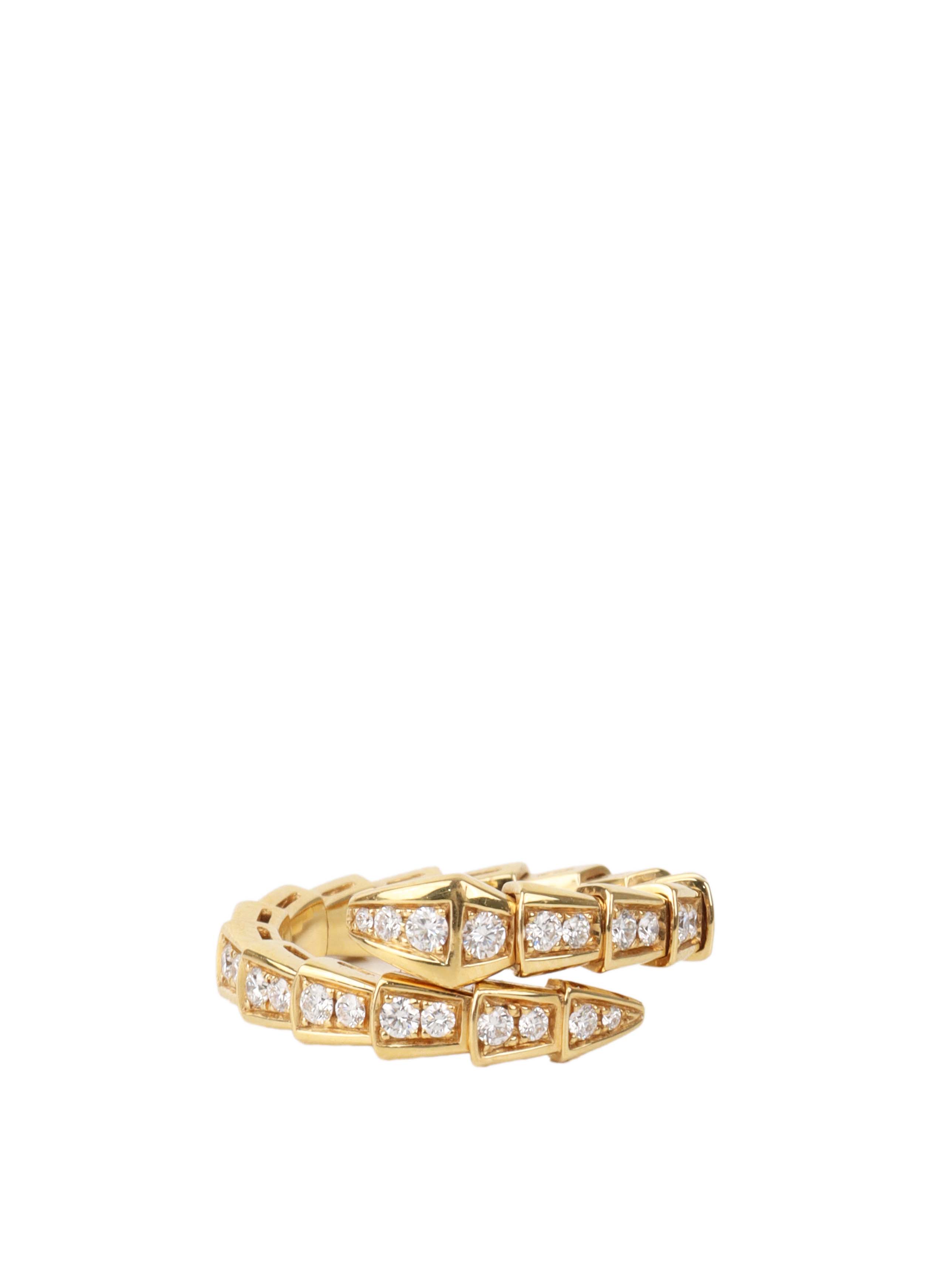 Bvlgari Serpenti Viper Ring with Diamonds.