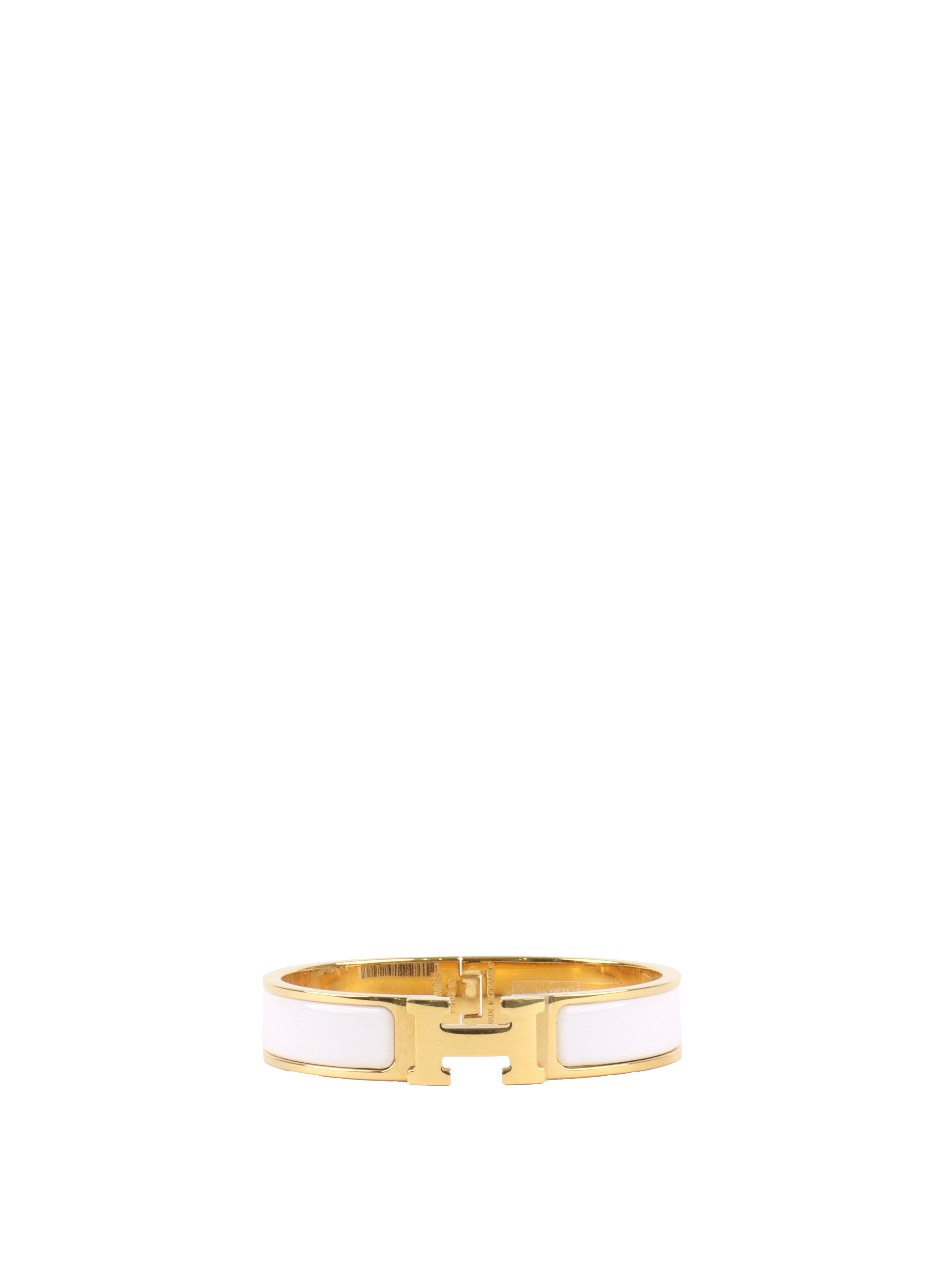Hermes Blanc Clic H Bracelet.