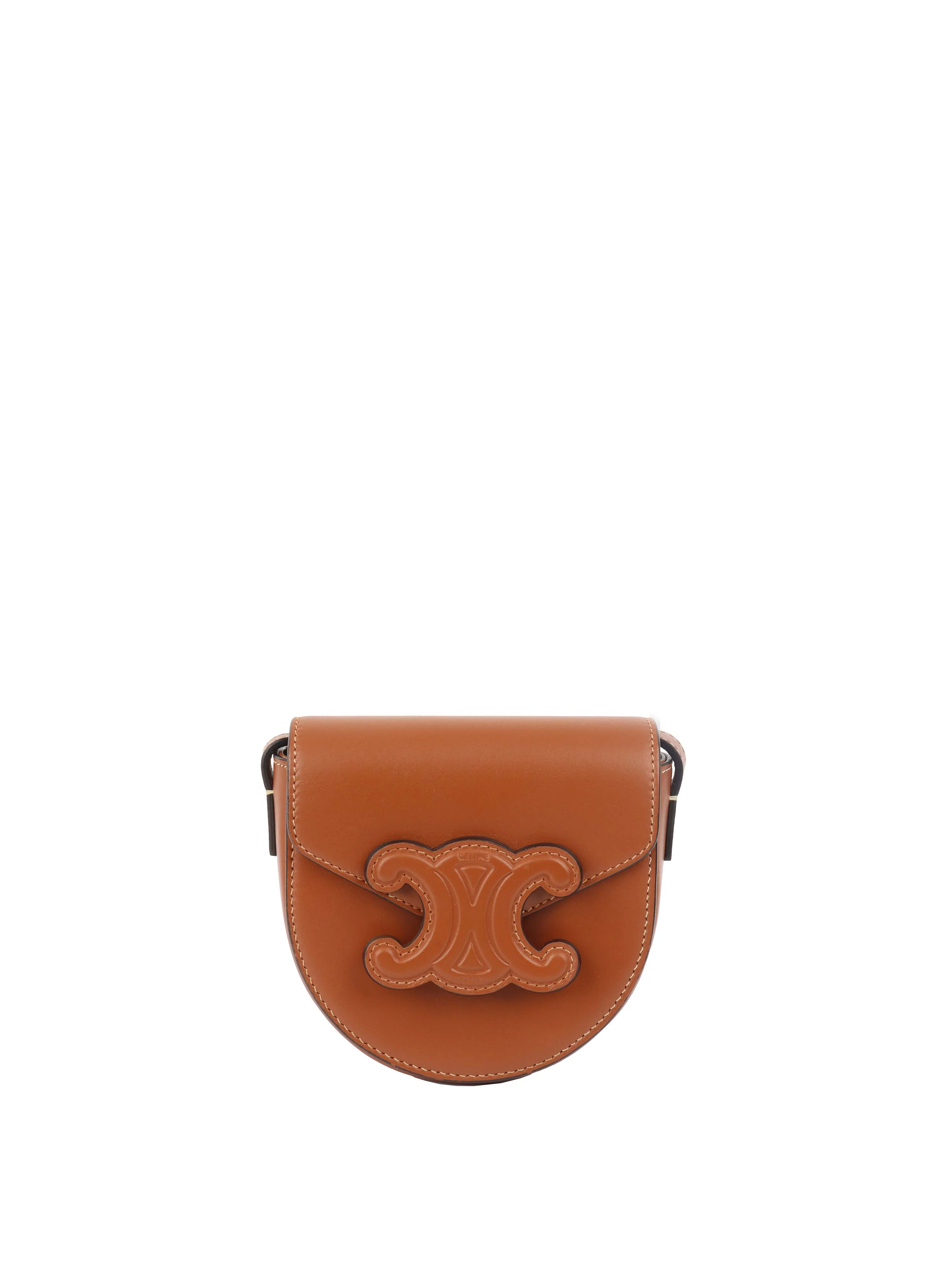 Celine Brown Triumph Cuir Mini Besace Bag.