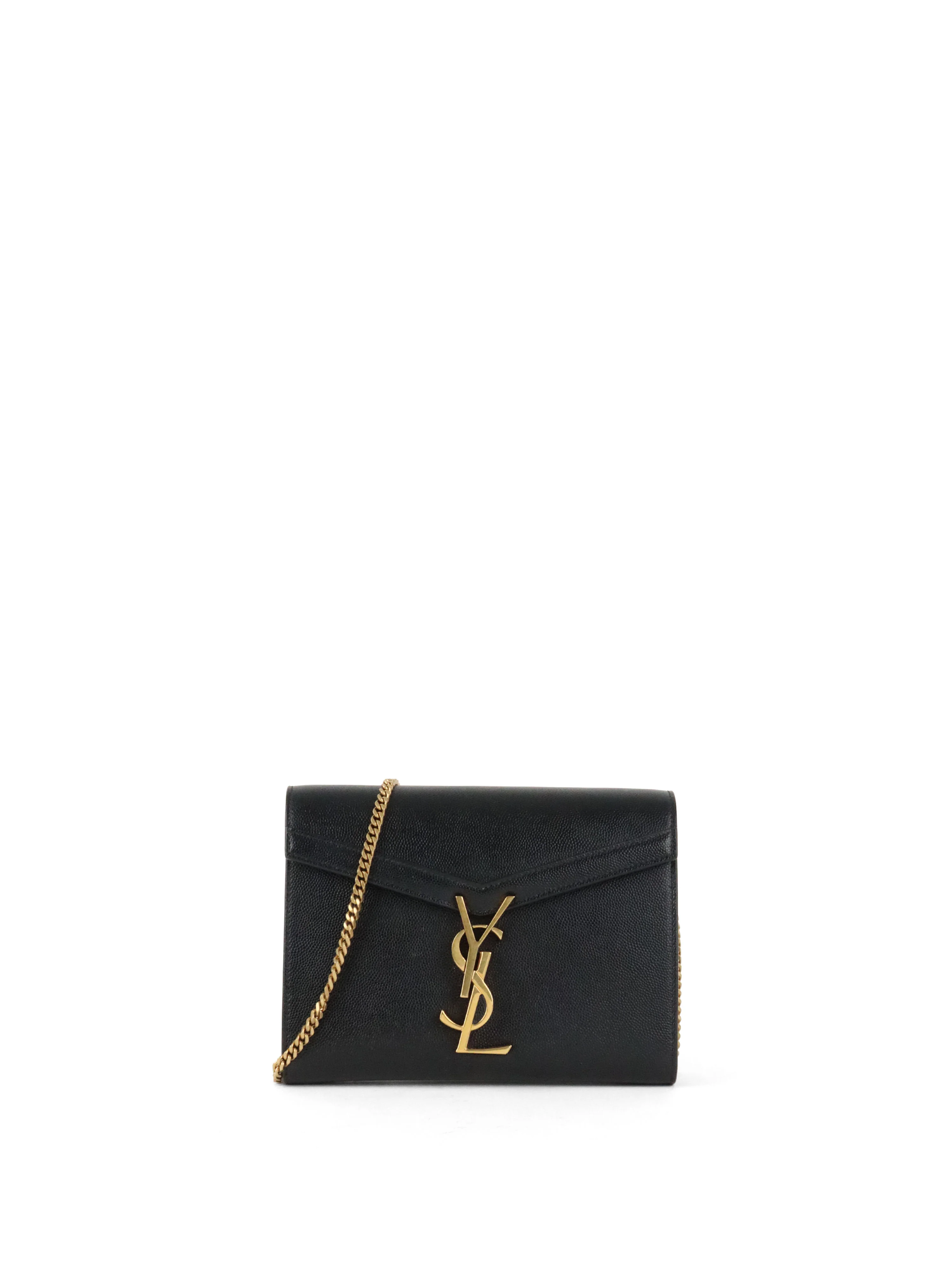 Saint Laurent Black Cassandra Wallet on Chain