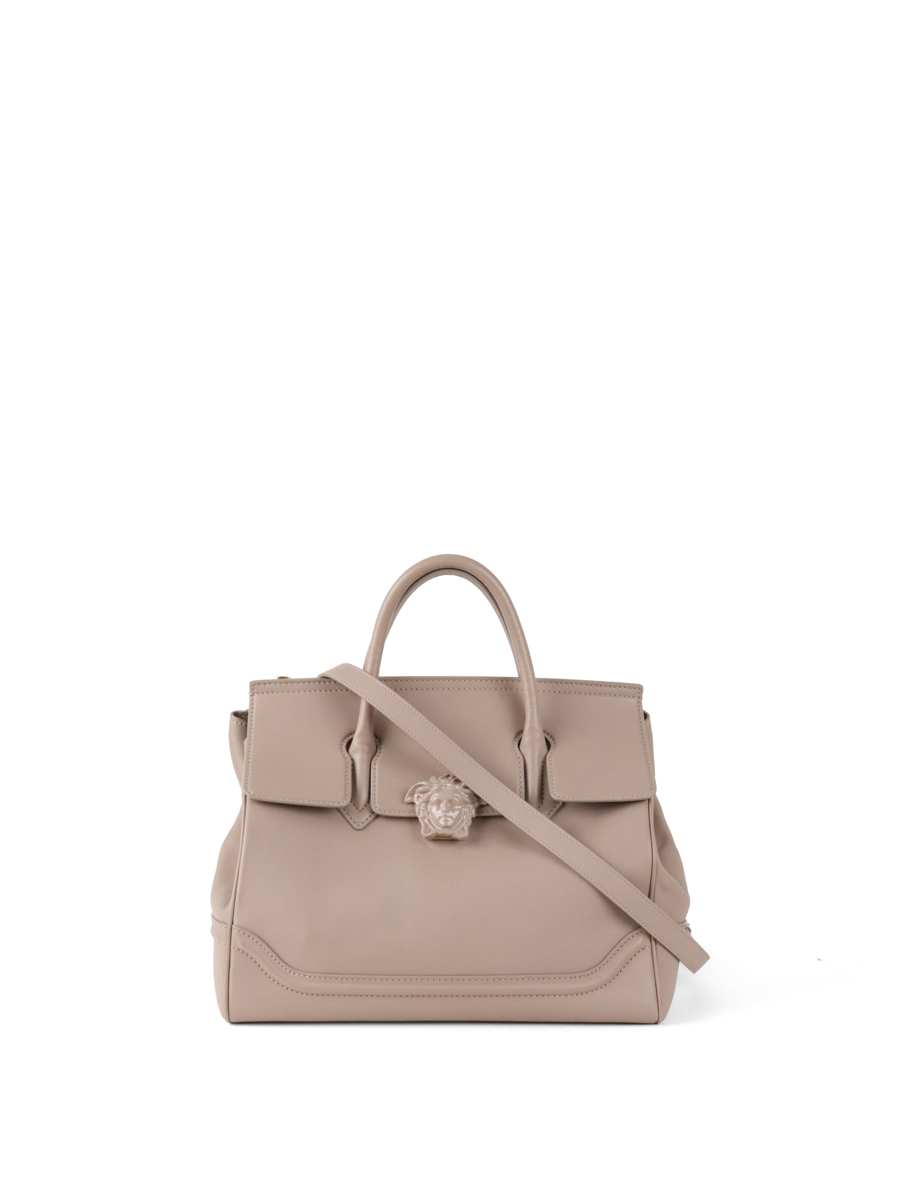 Versace Nude Leather Palazzo Empire Tote