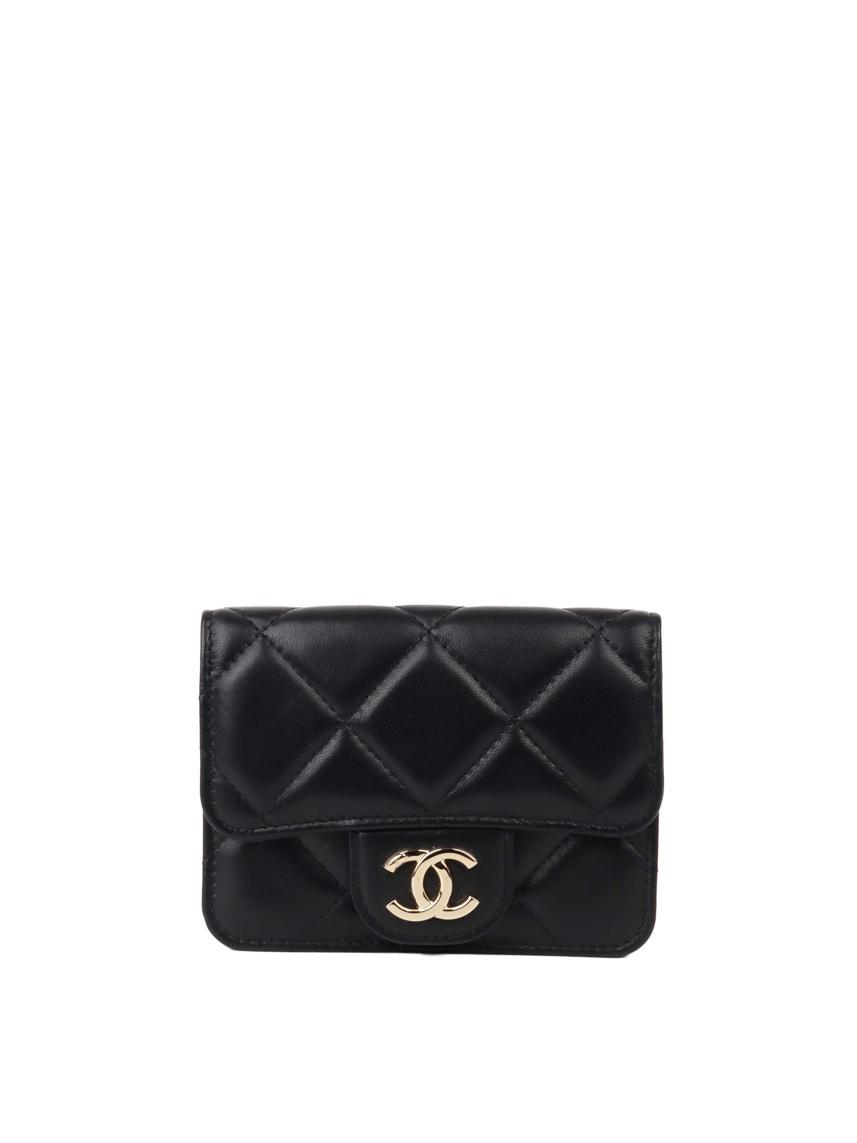 Chanel Black Lambskin Chain Belt Bag LGHW.