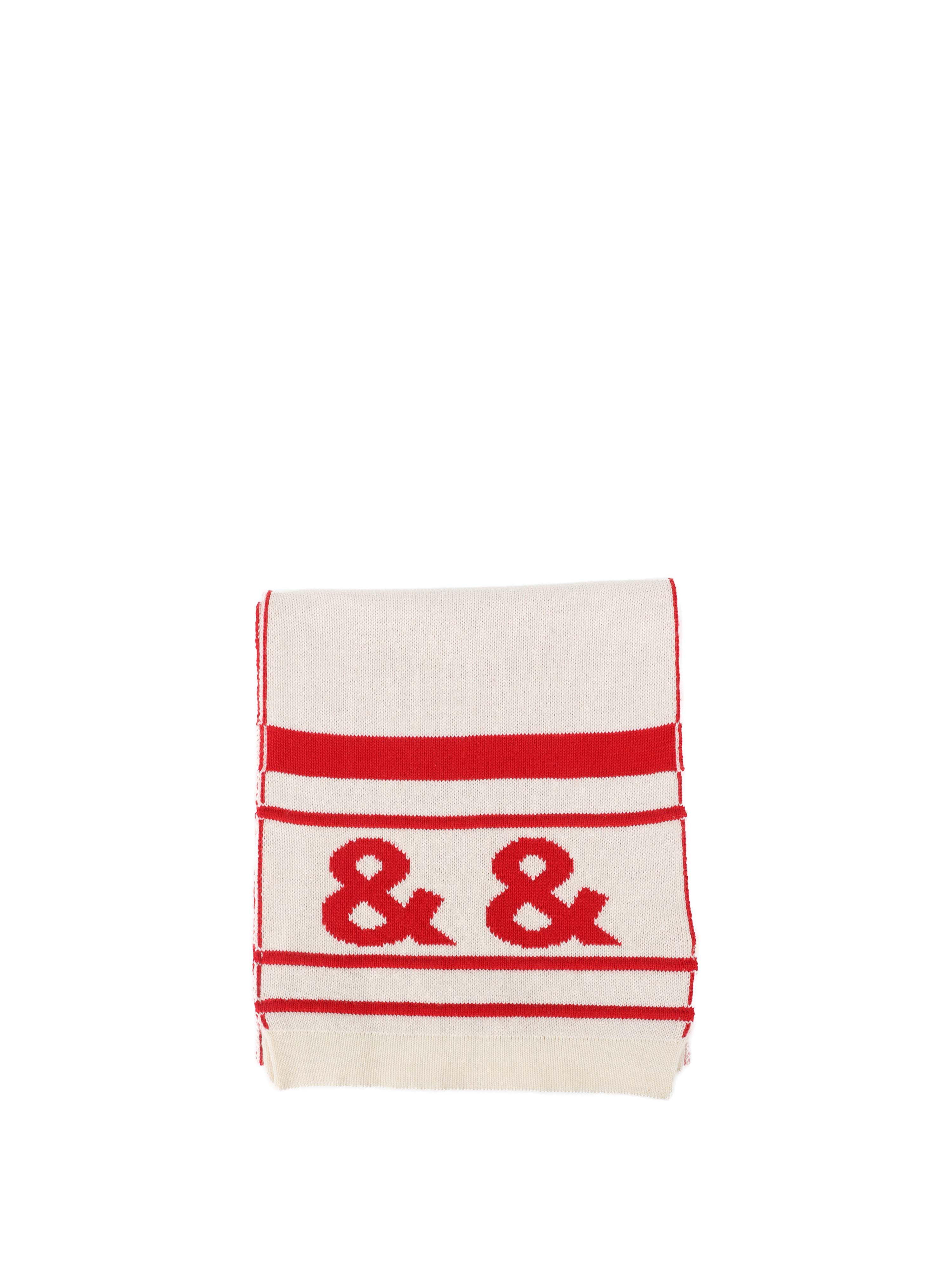 Dolce  Gabbana Red and White Scarf.