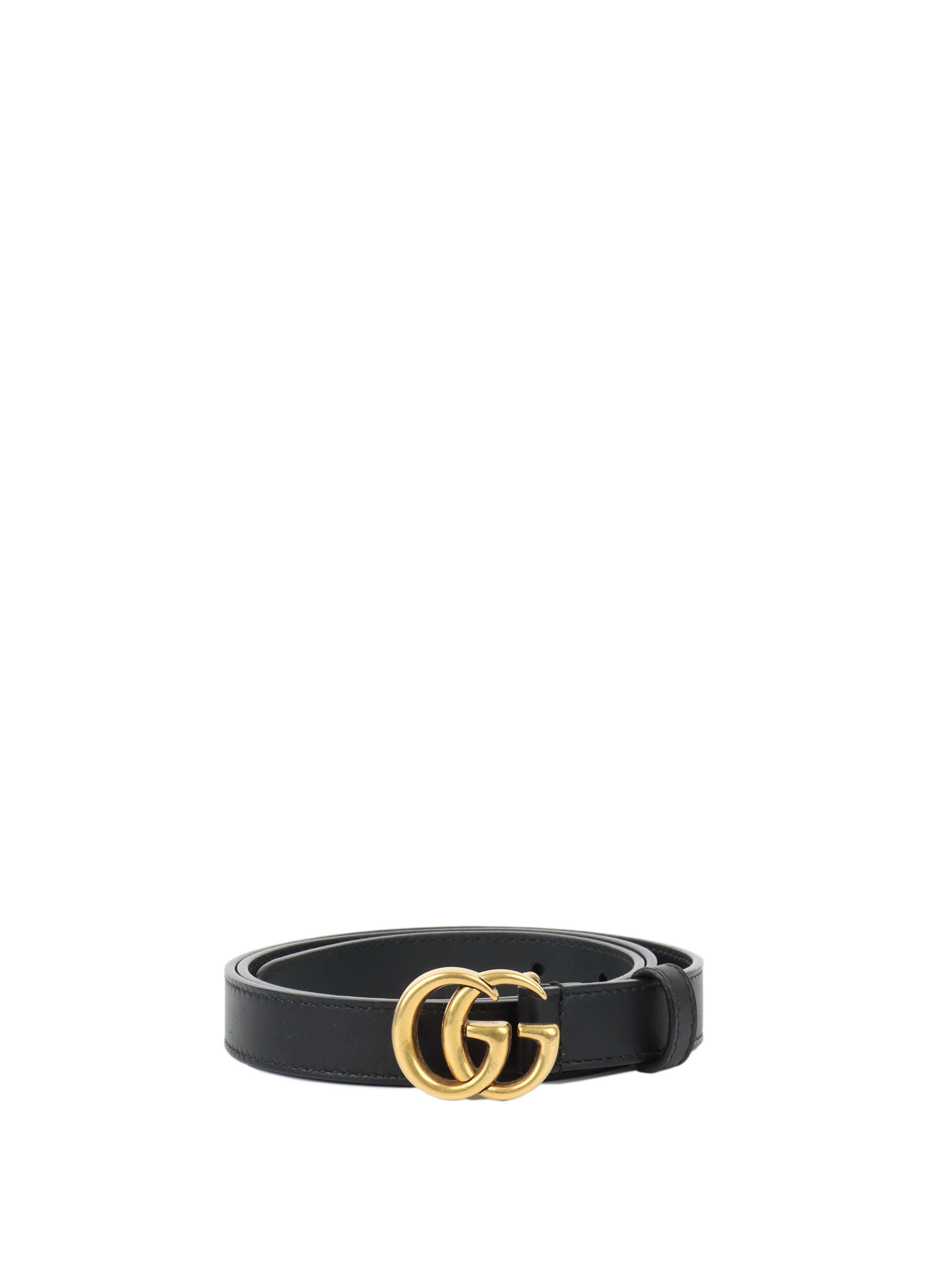 Gucci Black GG Marmont Leather Belt.