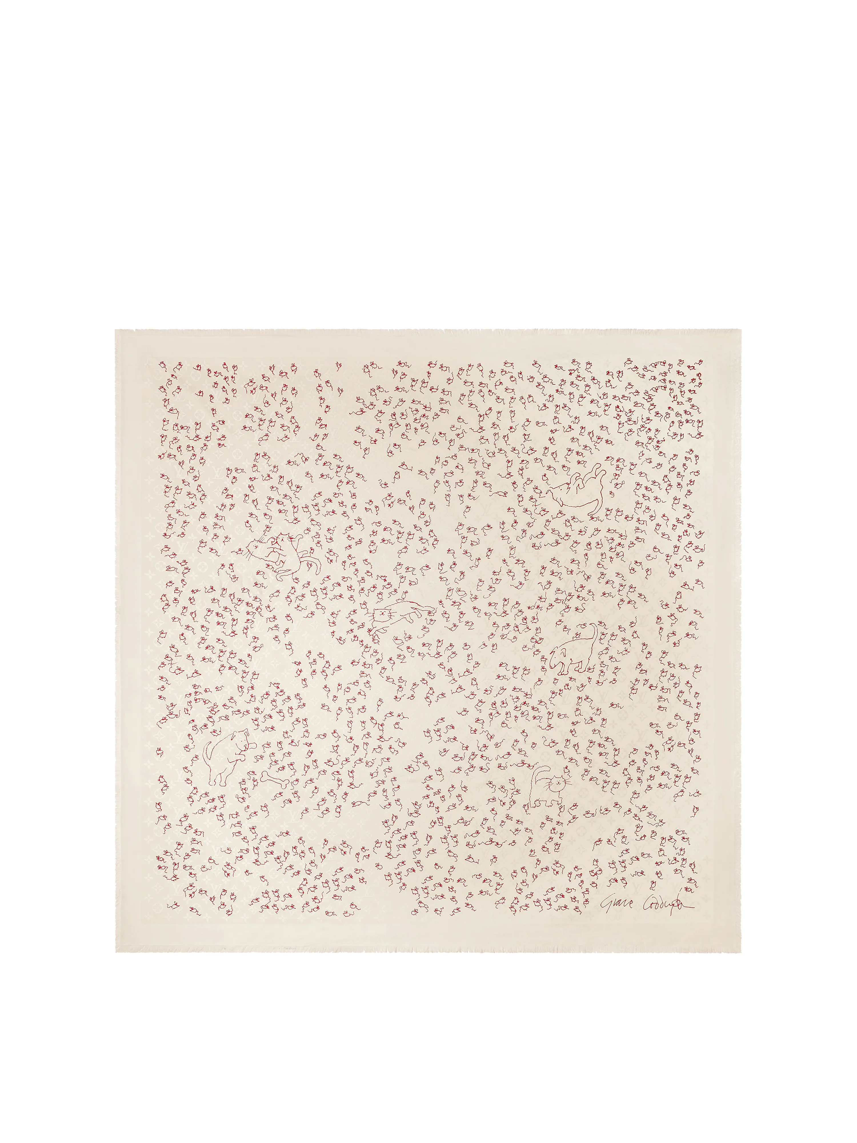 Louis Vuitton Beige LV Mice Monogram Classique Shawl