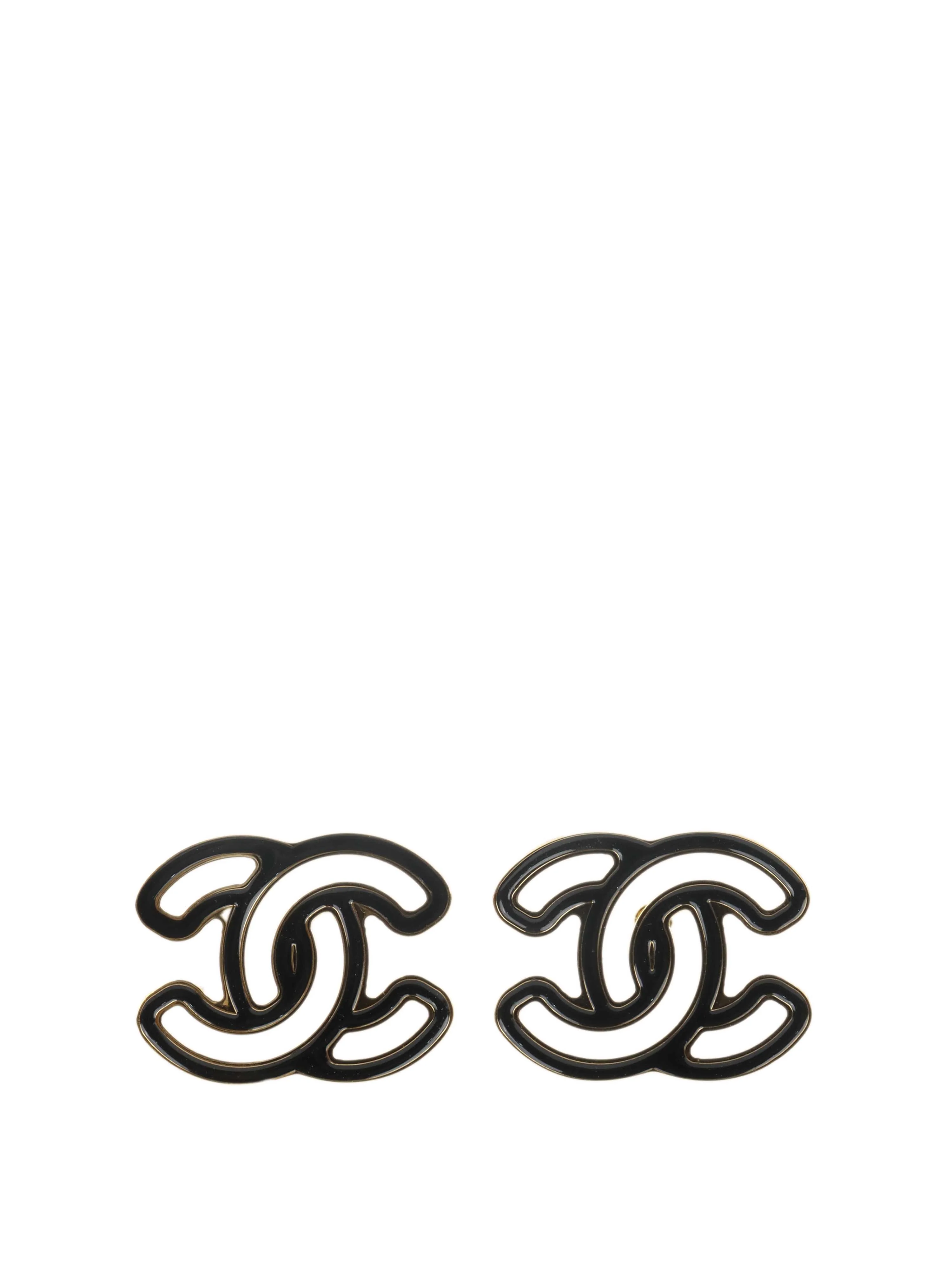 Chanel CC Logo Earrings.