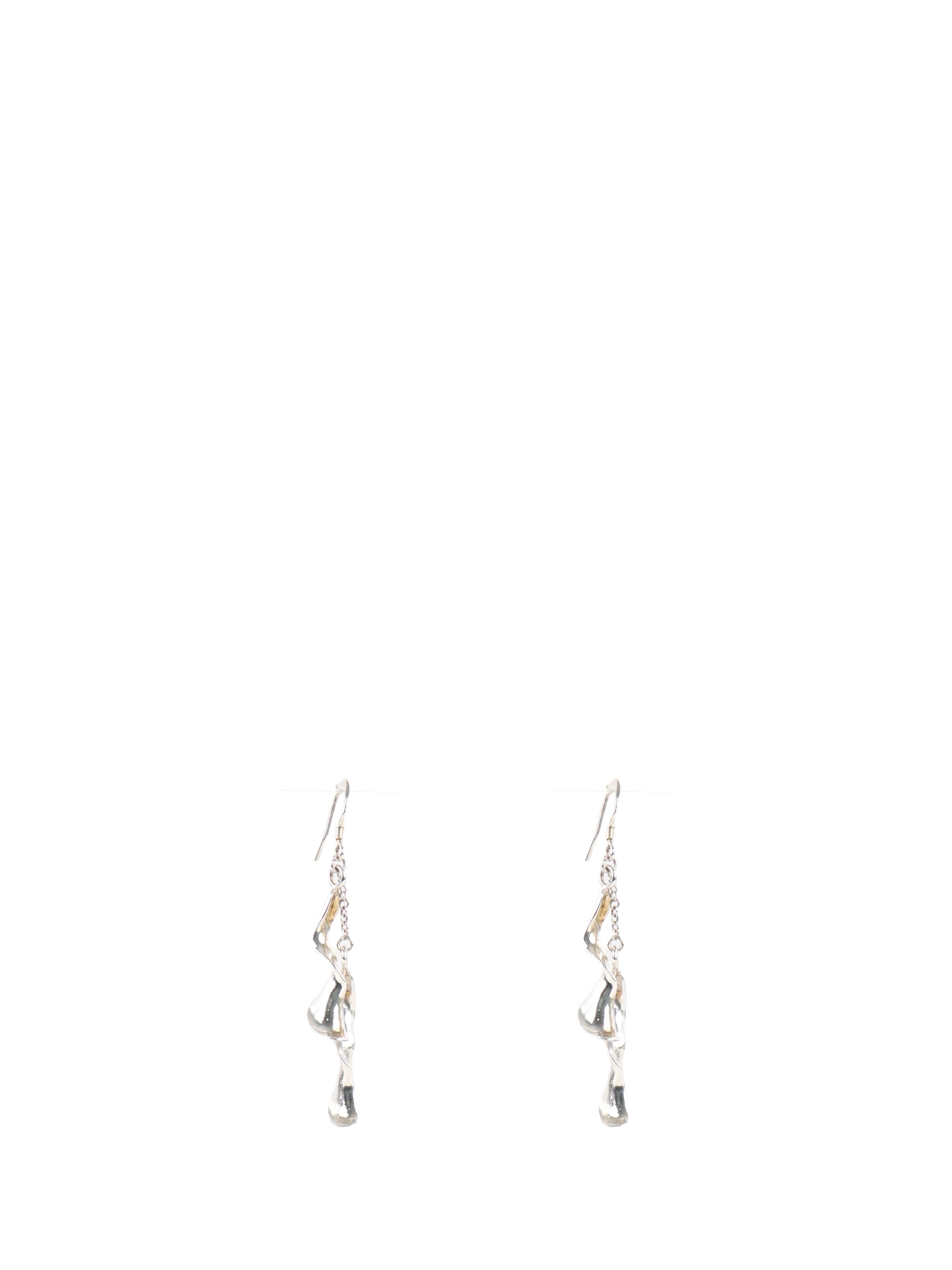 Tiffany  Co Siver Double Orchid Drop Twist Earrings