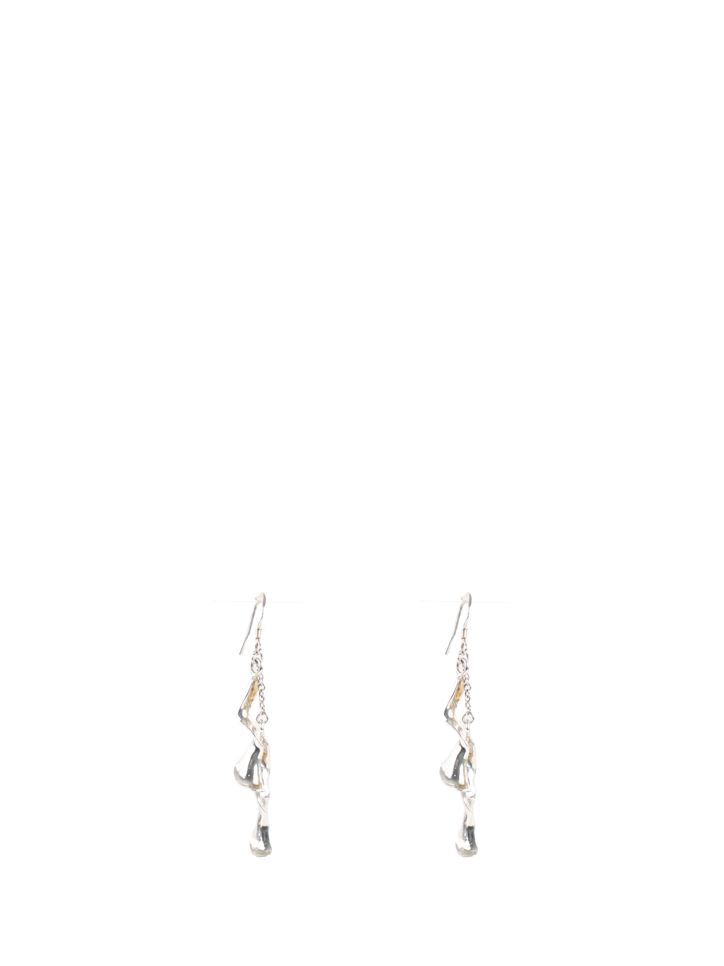 Tiffany & Co Siver Double Orchid Drop Twist Earrings