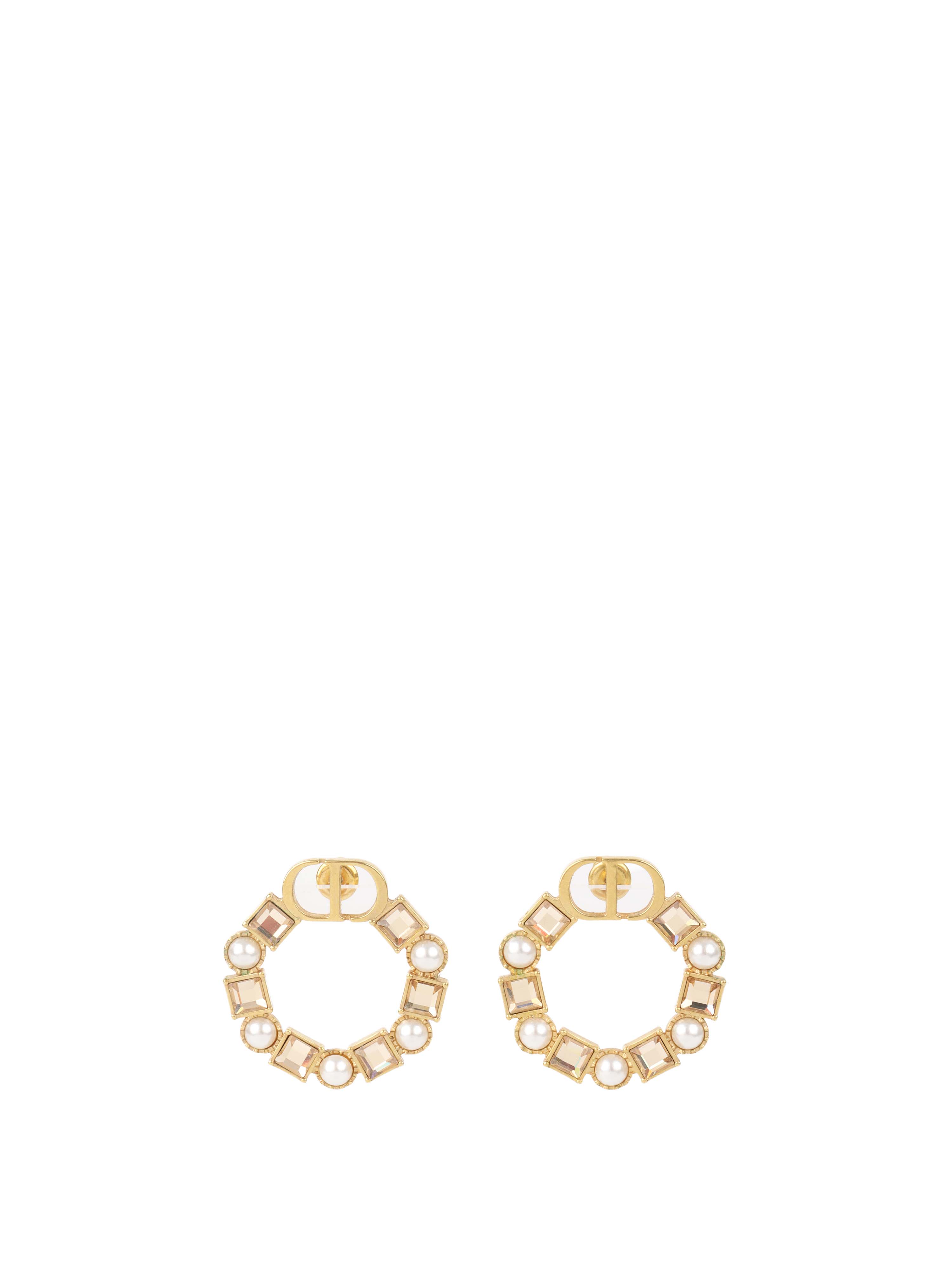 Dior CD Crystal Hoop Earring.