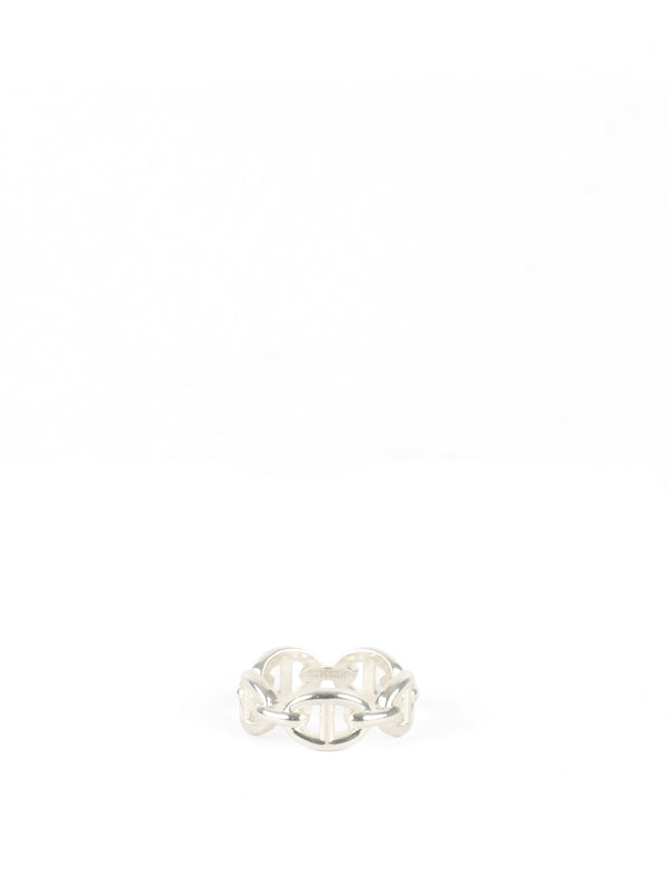 Hermes Silver Chaine DAncre Enchainee Ring, Small Model
