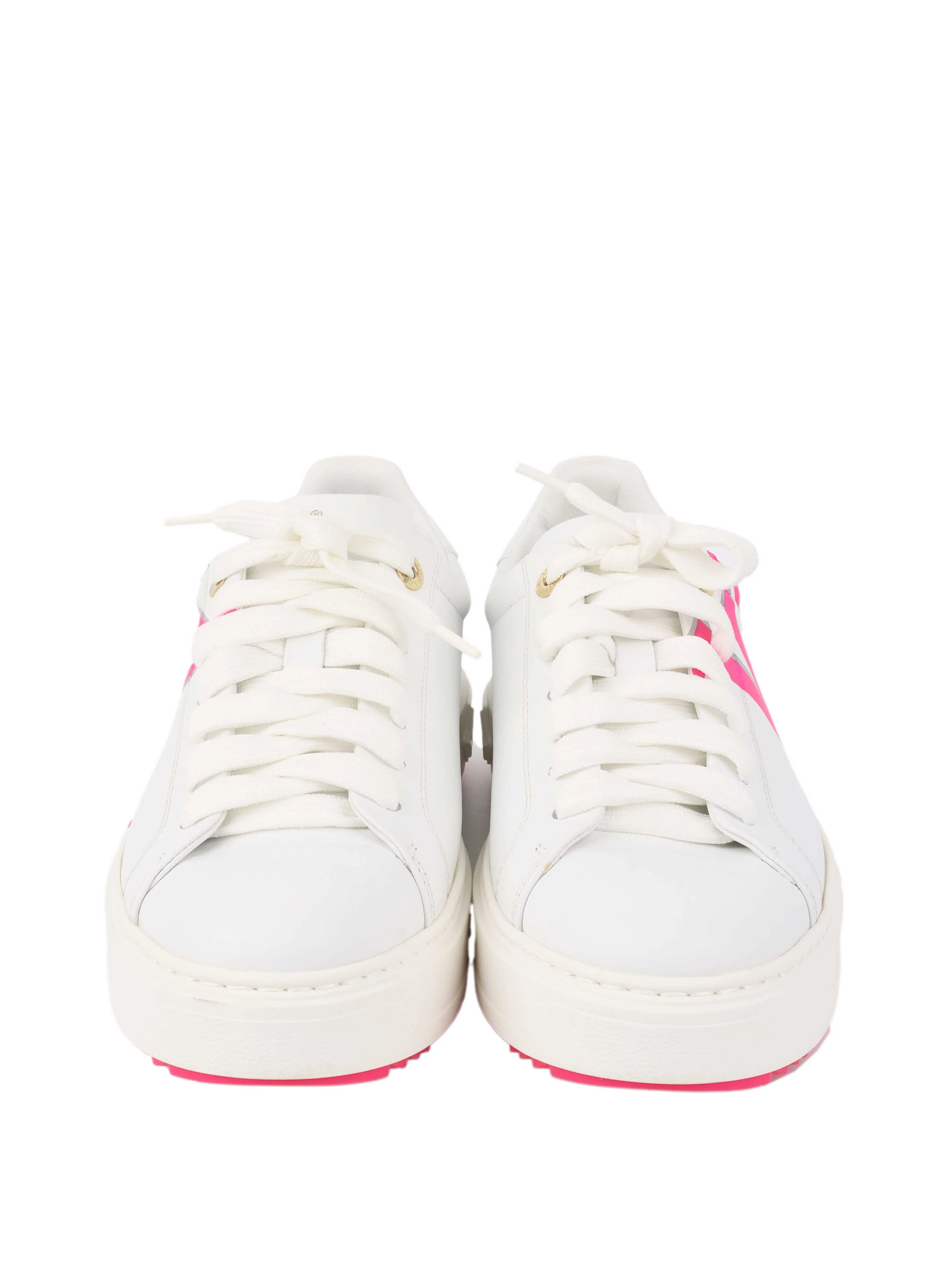 Louis Vuitton Pink Logo Sneakers.