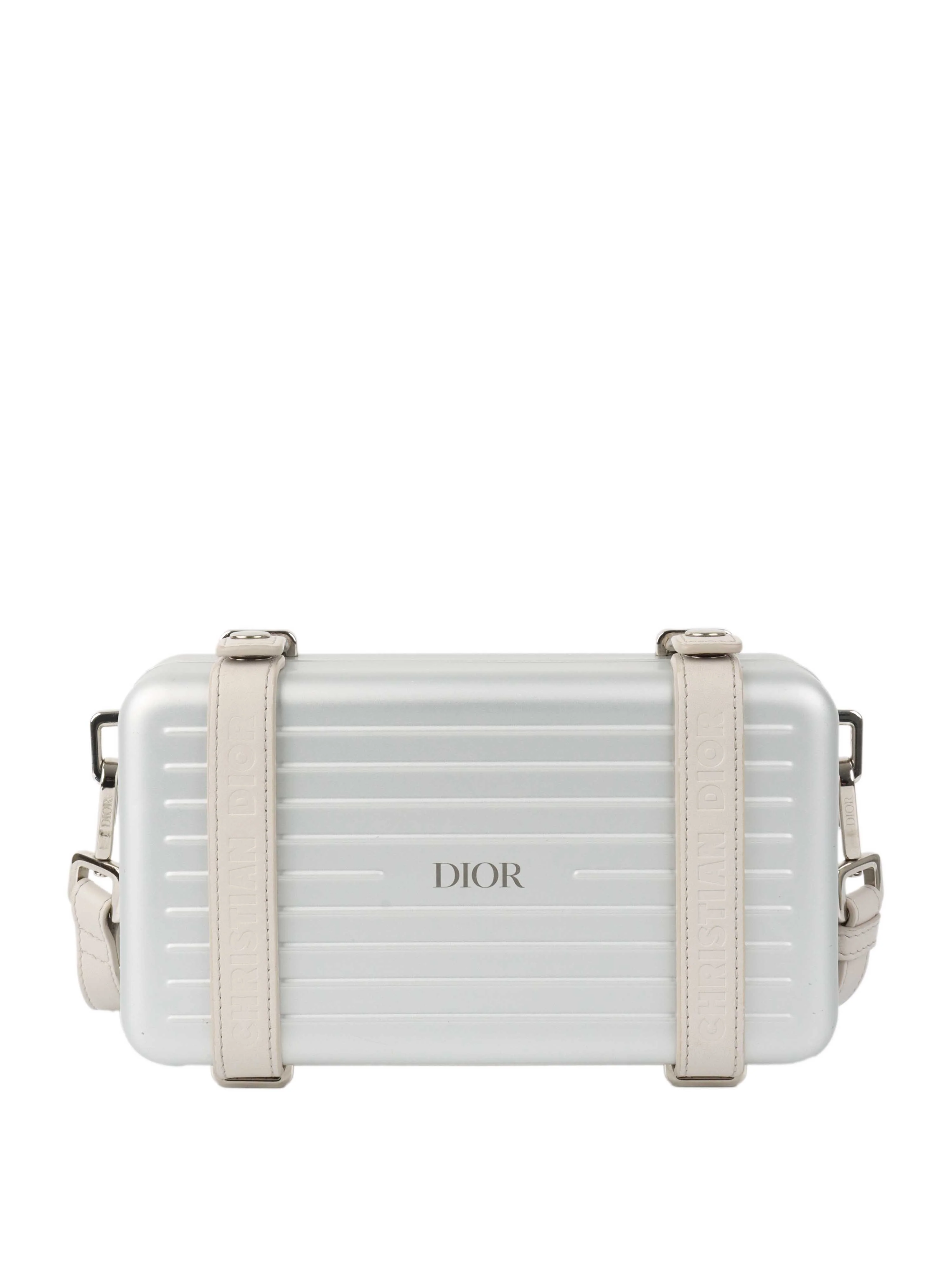 Dior x RIMOWA Silver Personal Clutch Case.
