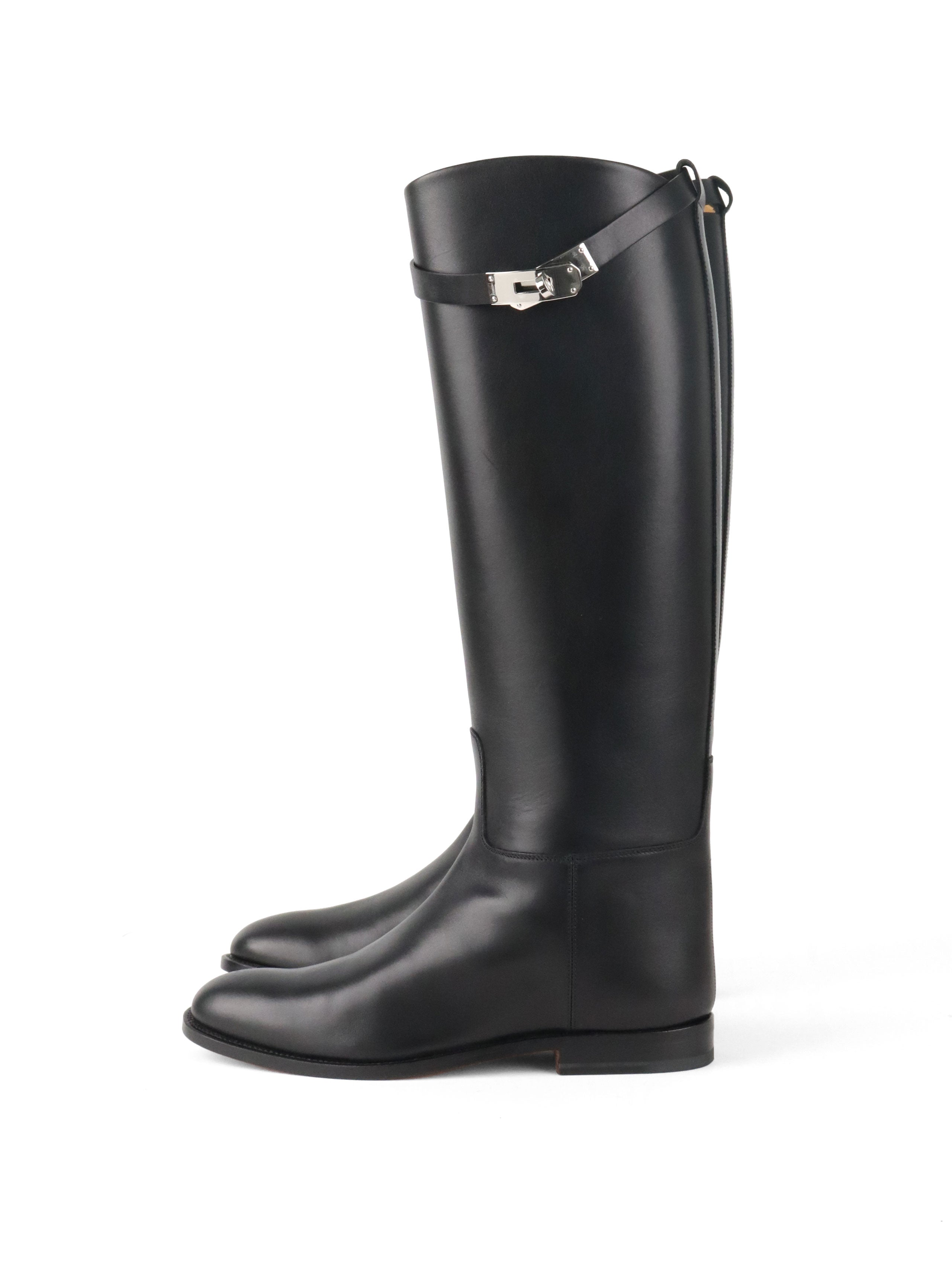 Hermes Noir Jumping Boots size 39 PHW