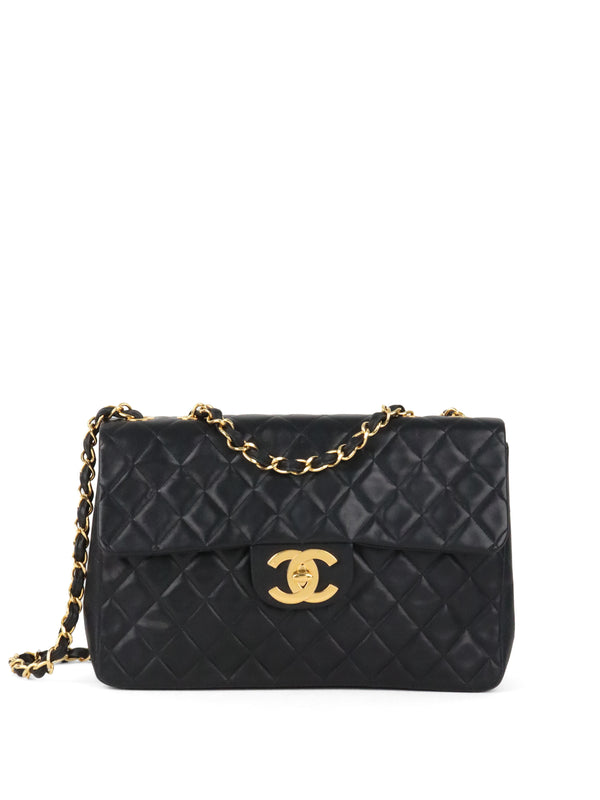 Chanel Black Vintage Jumbo Flap Bag