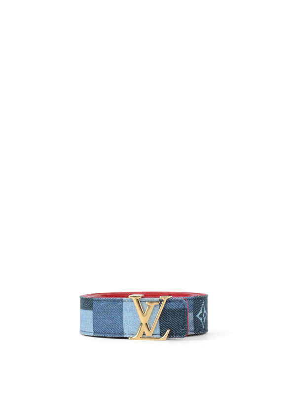 Louis Vuitton Denim LV Iconic Belt Damier  Monogram Patchwork Belt size 90