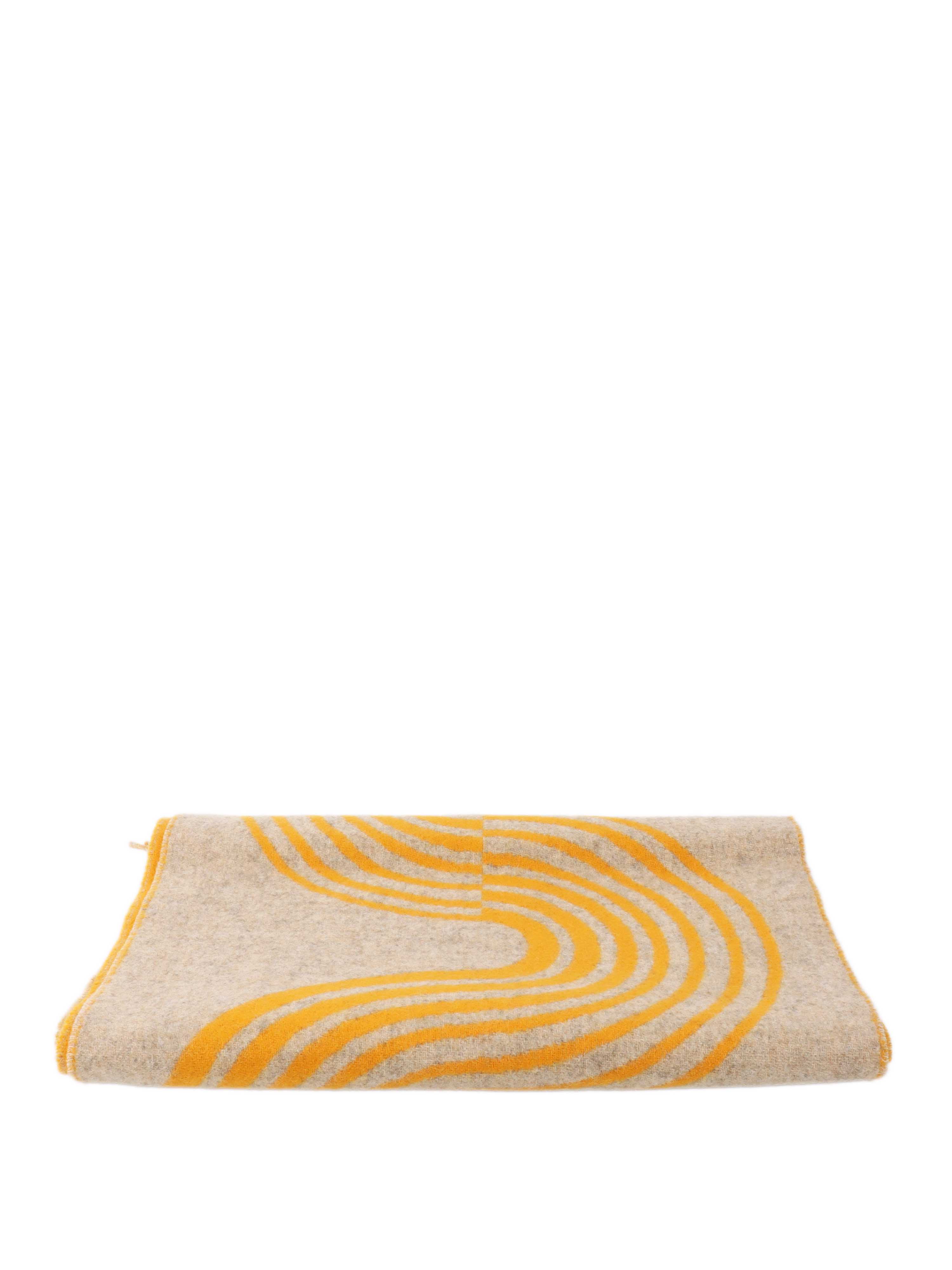 Hermes Yellow  Beige Cashmere Scarf.