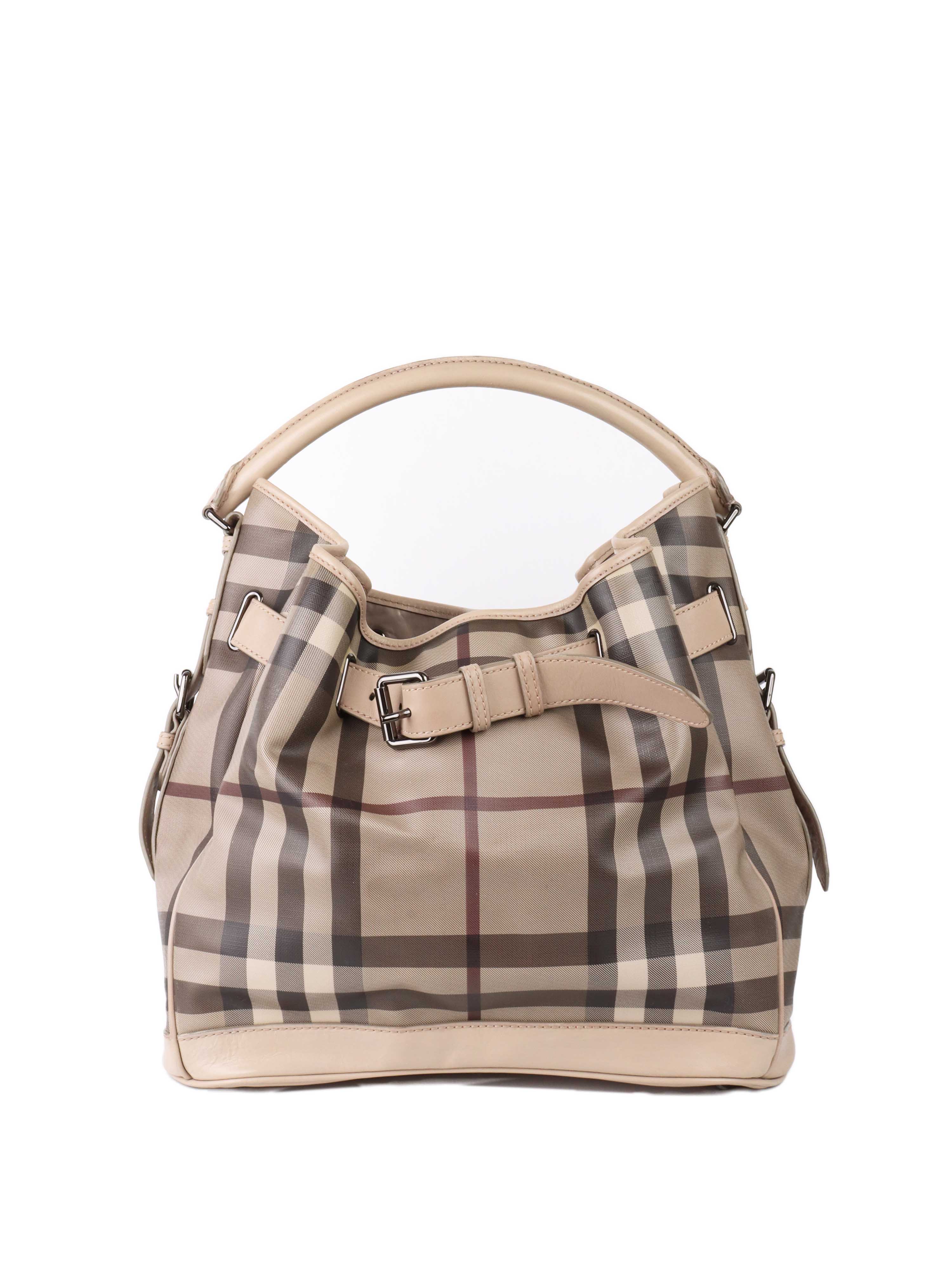 Burberry Checkered Leather Tote.