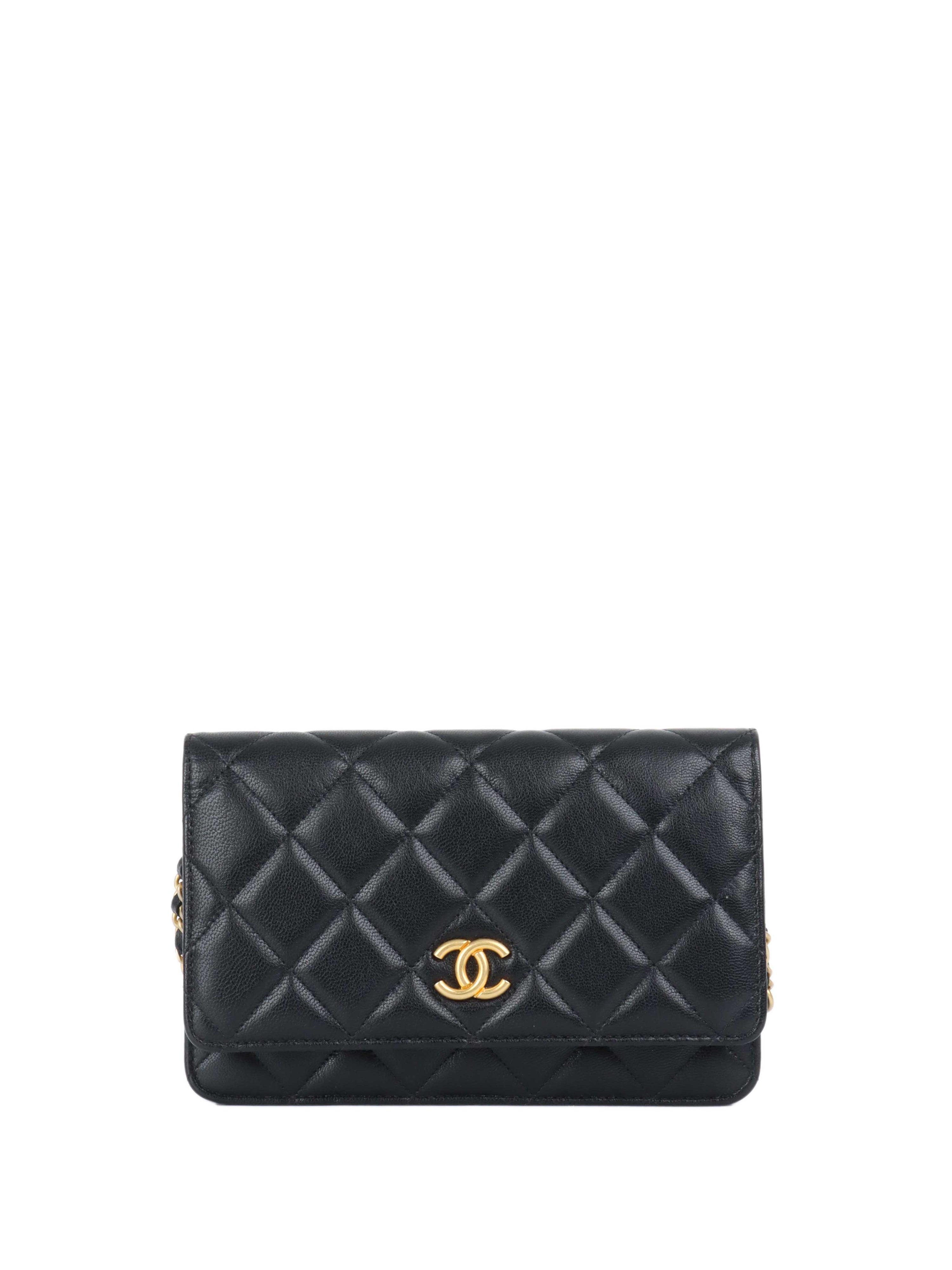 Chanel Black Lambskin Punk Wallet on Chain GHW.