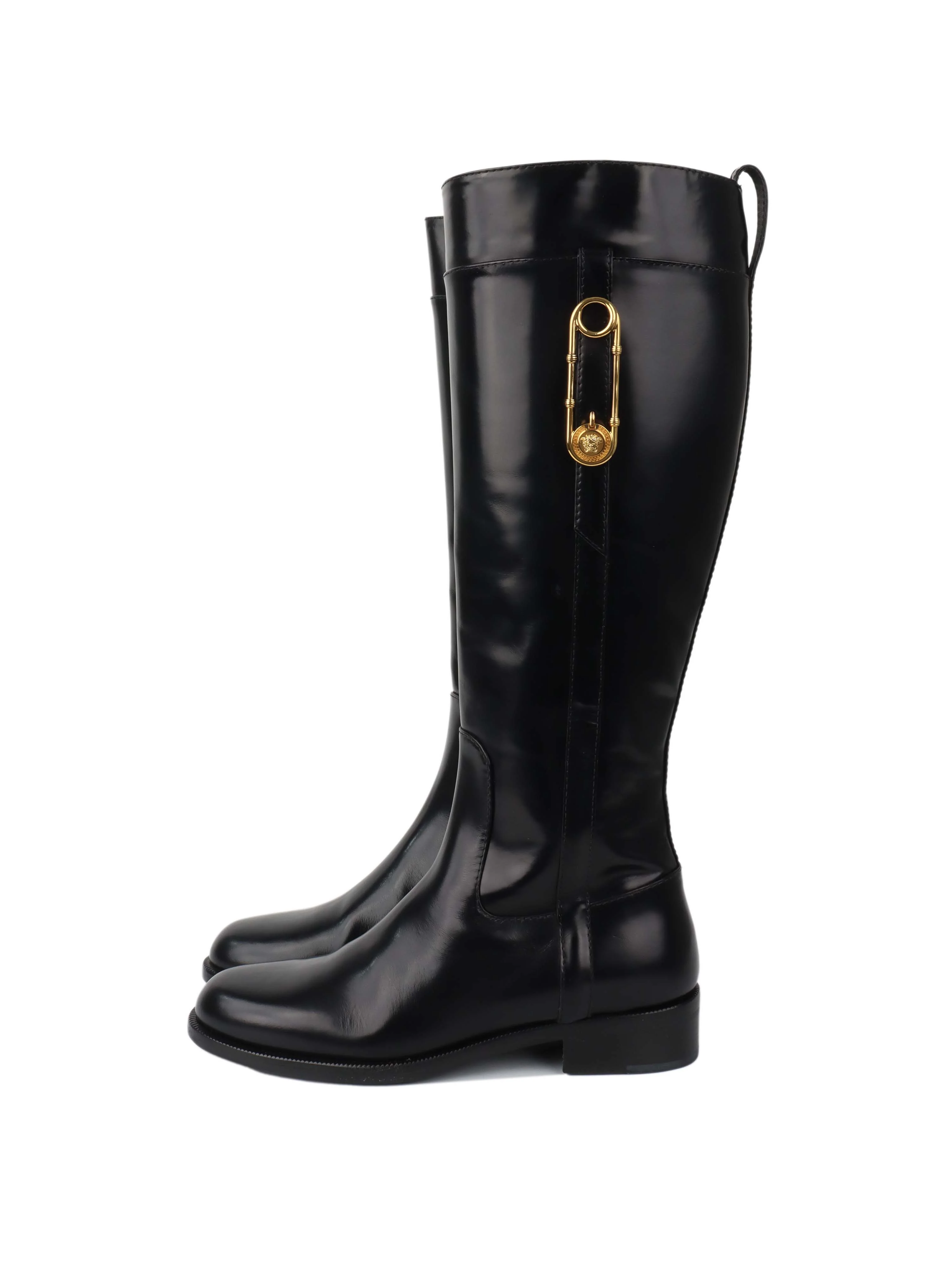Versace Black Riding Boots.
