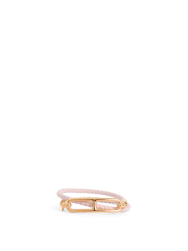 Hermes Mauve Pale Roulis Double Tour Bracelet RGHW