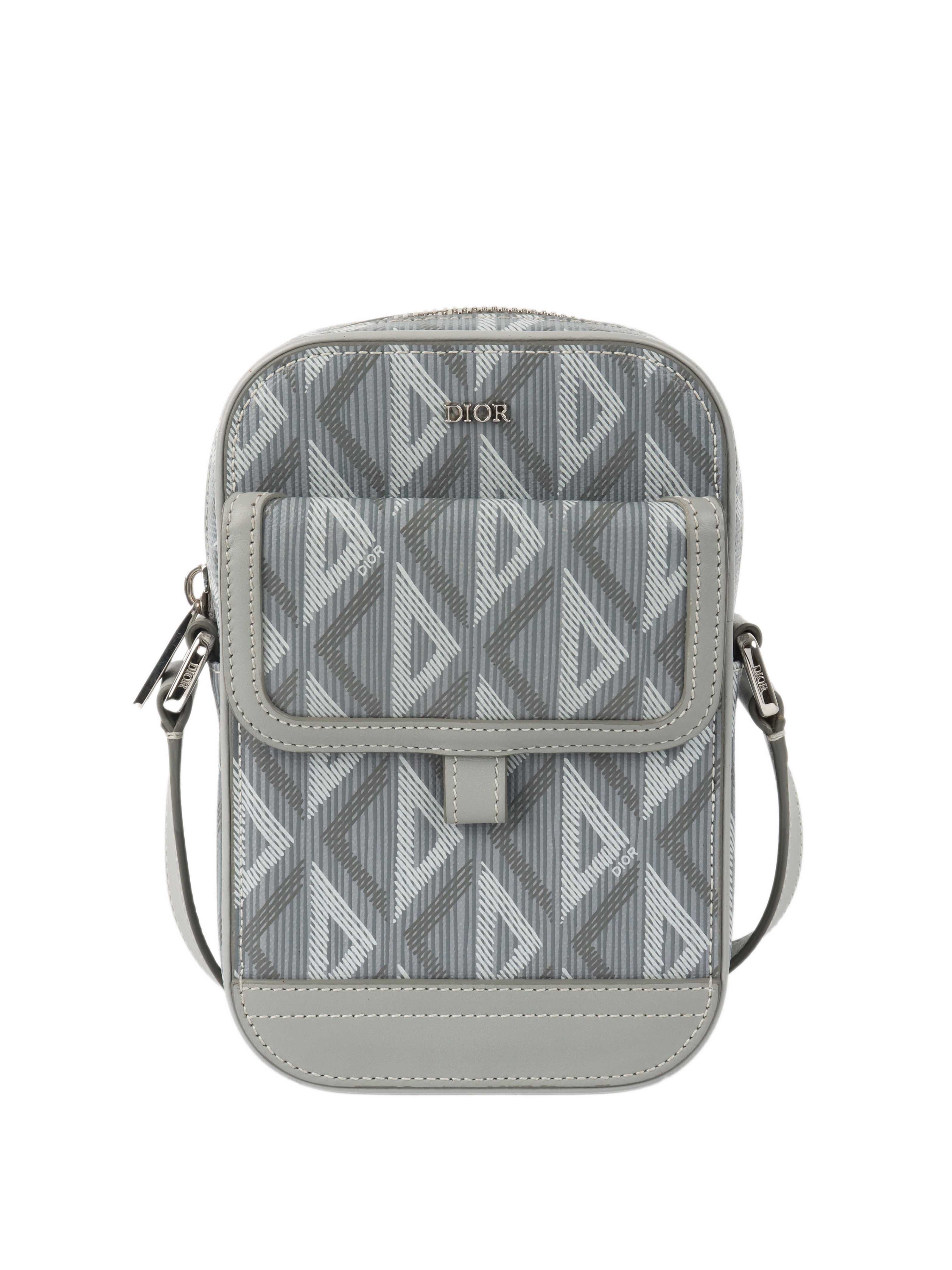 Dior Silver Hit The Road Vertical Crossbody Pouch.