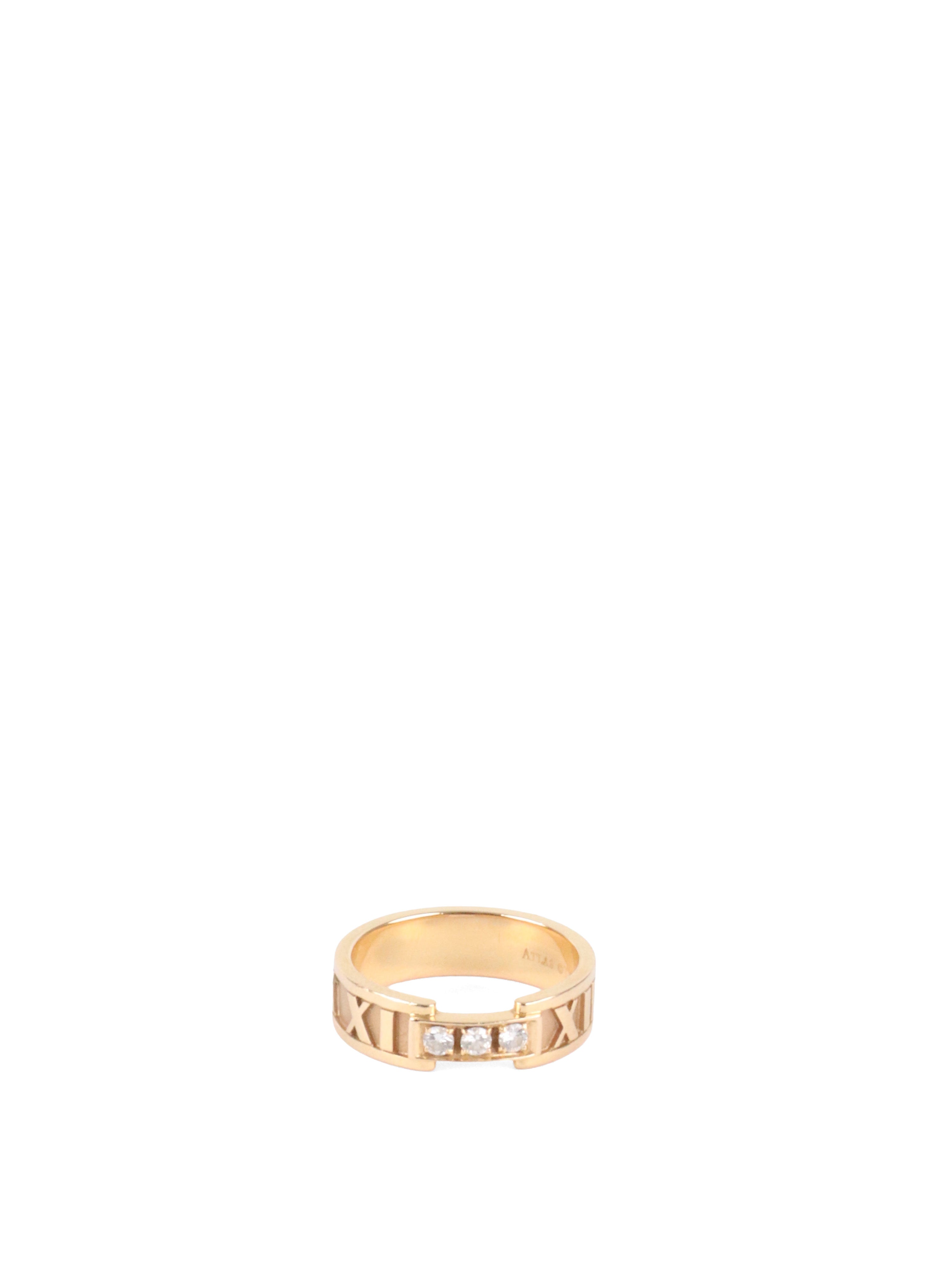 Tiffany  Co Diamond Atlas Rose Gold 2003 Band Ring